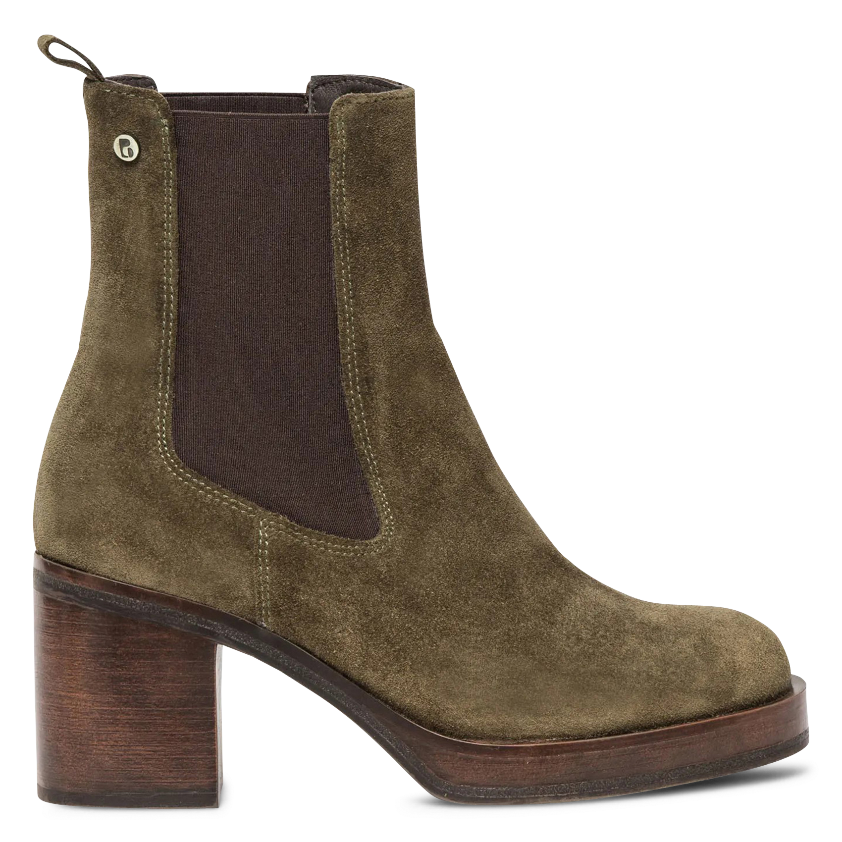 Velvet leather mid-calf boots BOCAGE Green