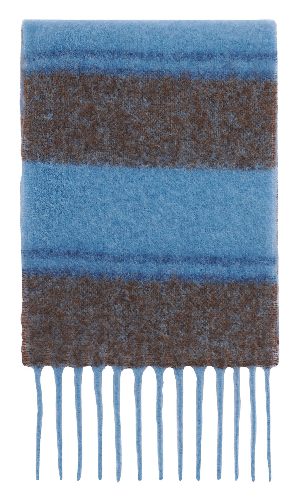 Fringed striped scarf in a wool blend GERARD DAREL Blue