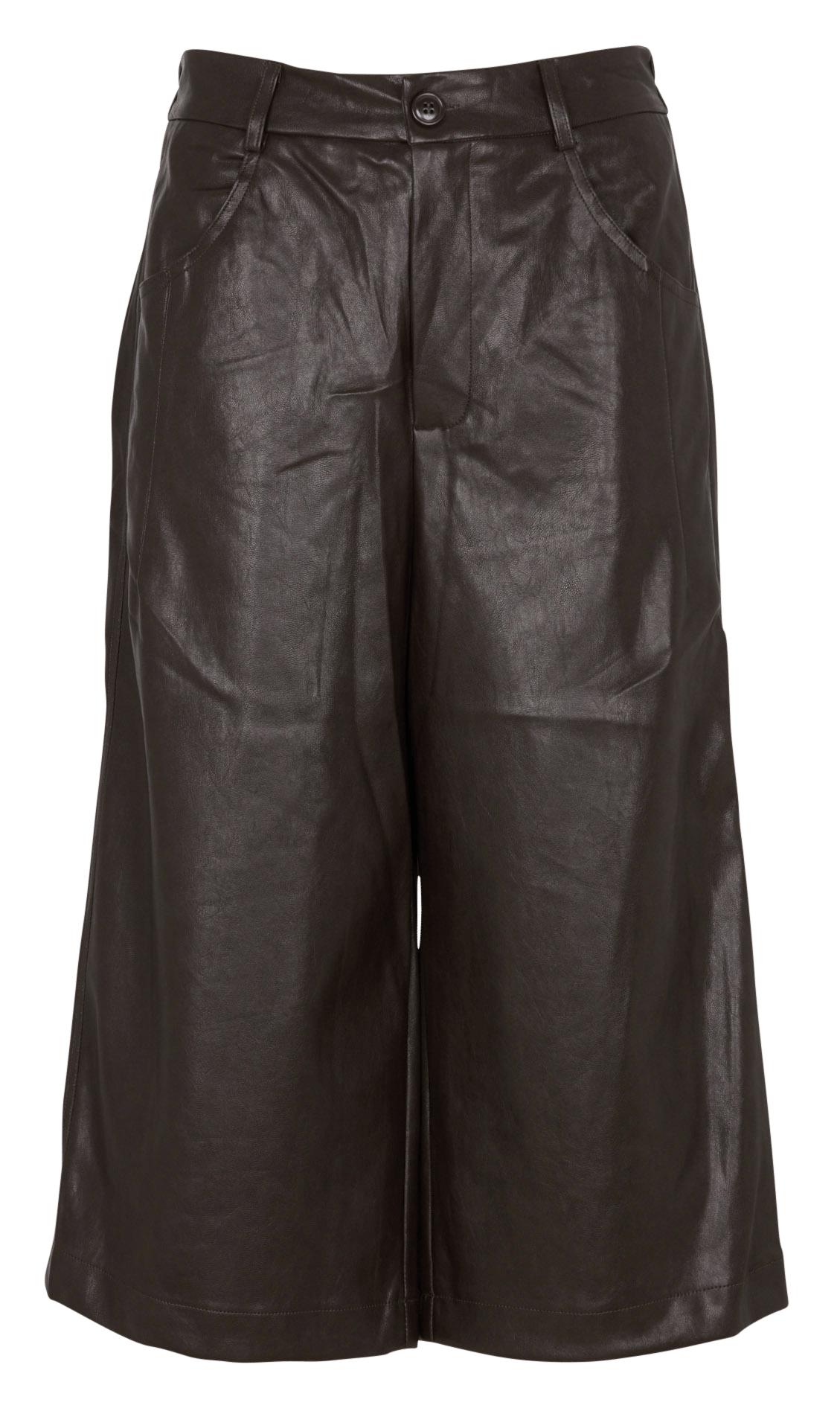 Pantacourt large effet cuir SEE U SOON Marron