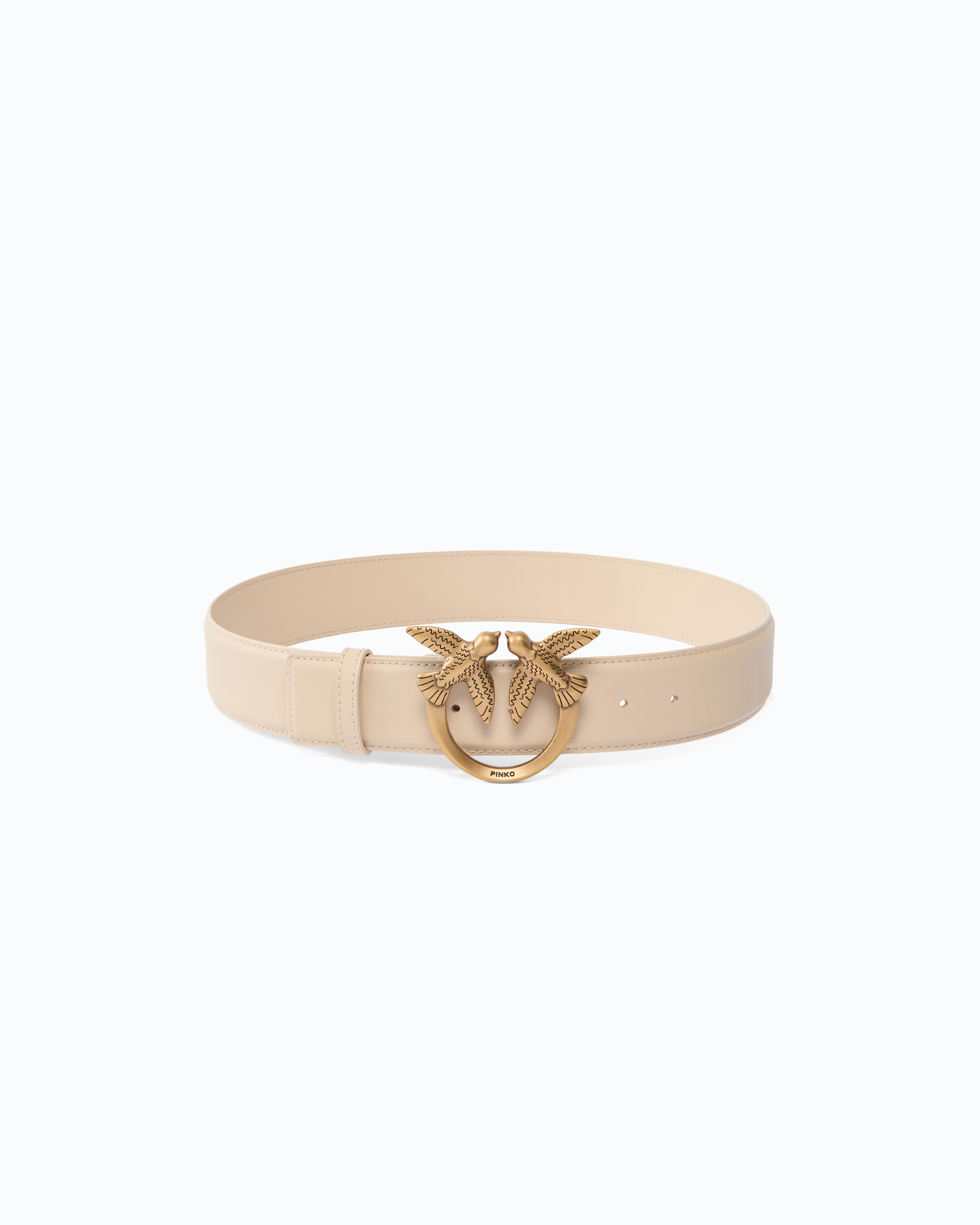 Ceinture large love birds en cuir 4cm PINKO