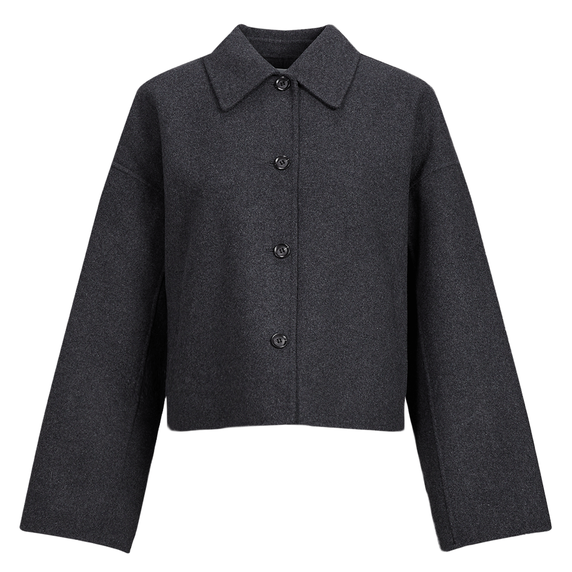 Manteau ample boutonné uni ROUGE EDIT Gris