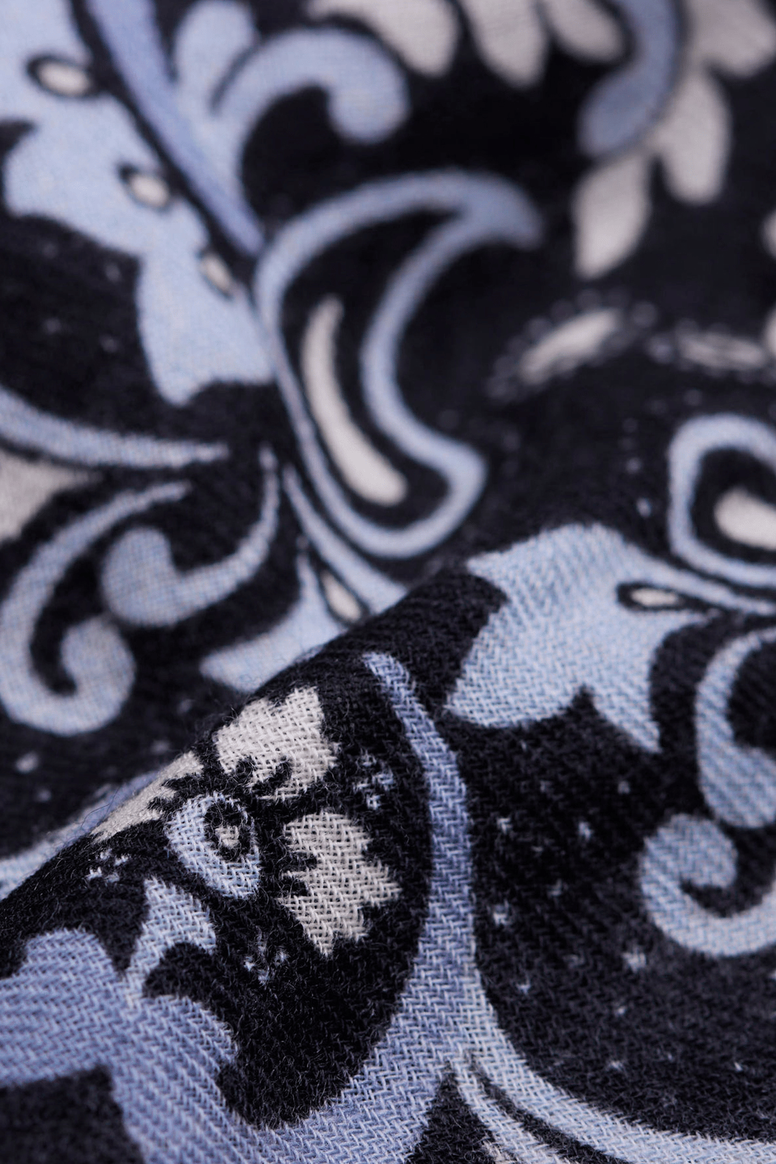 Printed wool and cashmere scarf MAISON LECOMTE FLAMENT Black