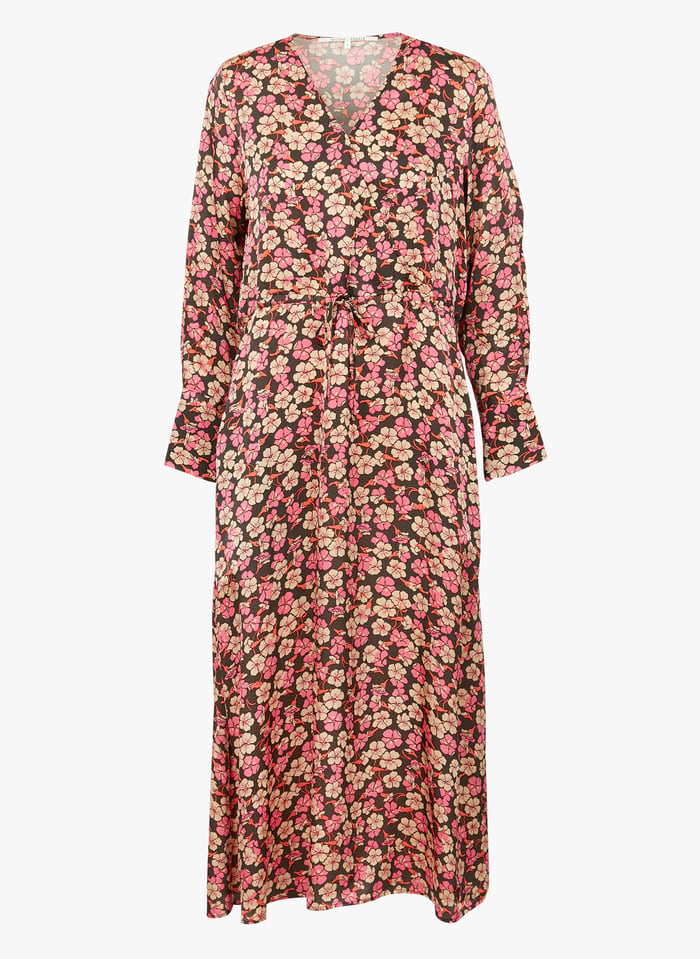 GRACE KARIN Elegante midi-bloemenjurk voor dames, korte mouwen, V-hals, zomerjurk, elastische taille, Oranje bloem, XXL GRACE KARIN Elegante midi-bloemenjurk voor dames, korte mouwen, V-hals, zomerjurk, elastische taille, Oranje bloem, XXL