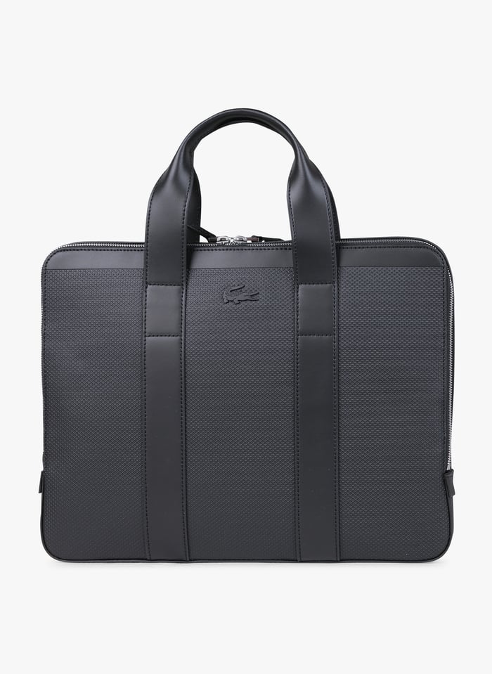 Sac Extra Fin Pour Ordinateur En Cuir Piqu Noir Lacoste Homme
