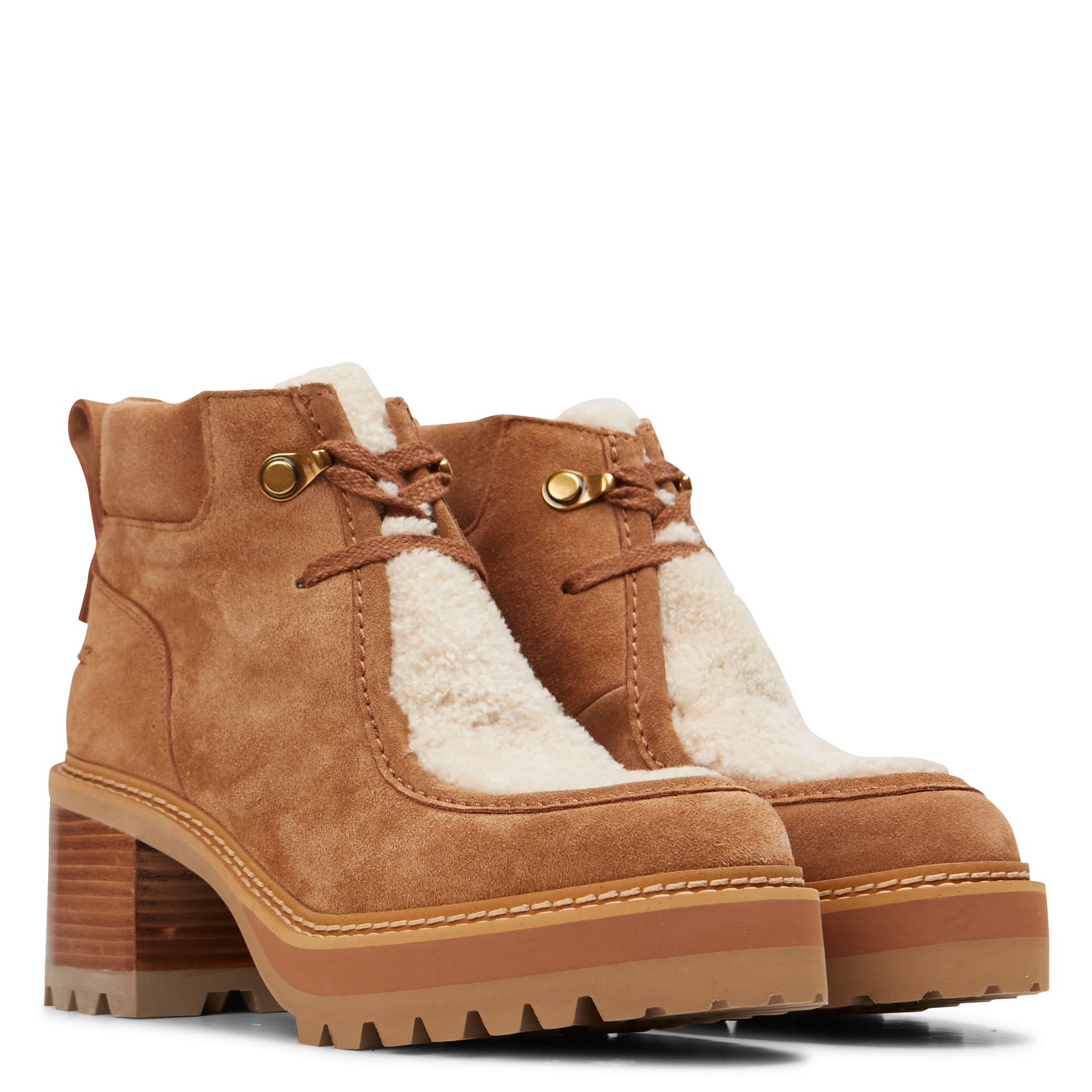 Lace-up ankle boots SEE BY CHLOE Brown