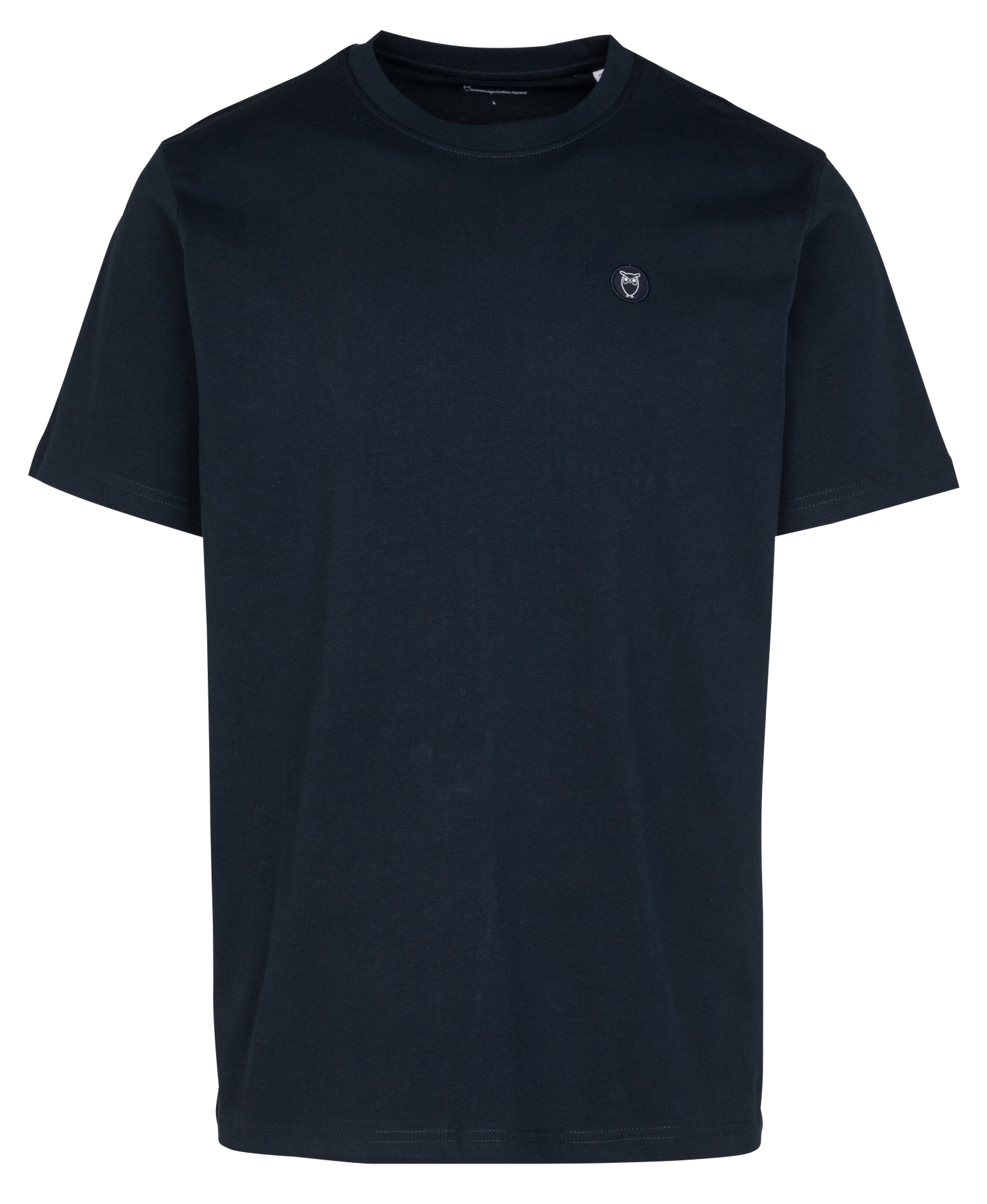 Gerade geschnittenes Rundhals-T-Shirt aus Bio-Baumwolle KNOWLEDGE COTTON APPAREL Blau