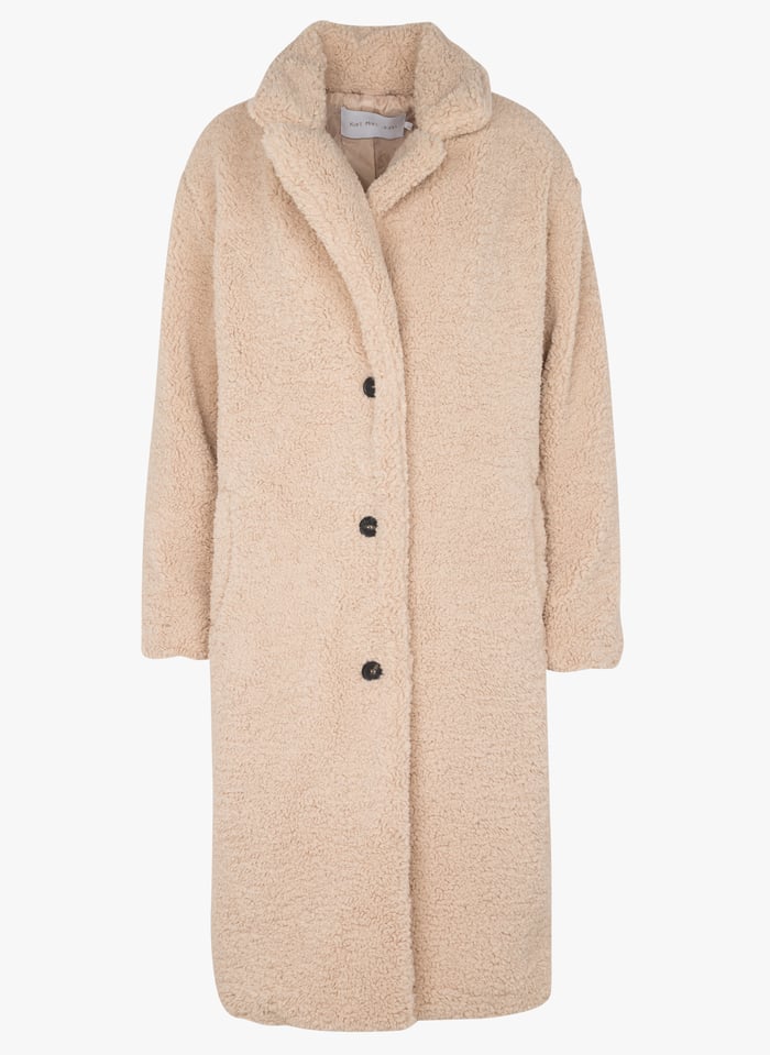 Manteau long effet clearance peau de mouton