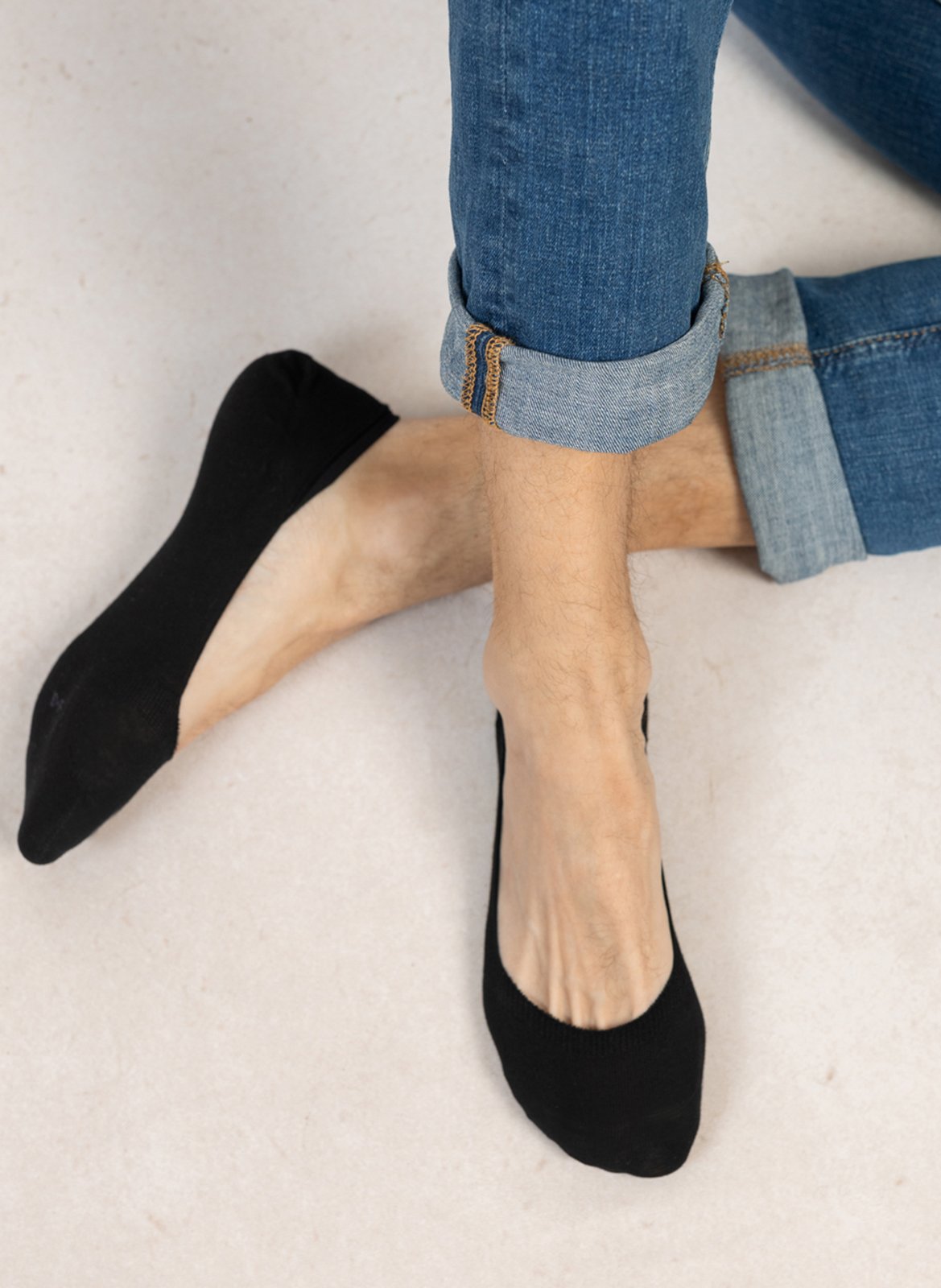 Set of 2 pairs of invisible socks in blended cotton BLEUFORET Black