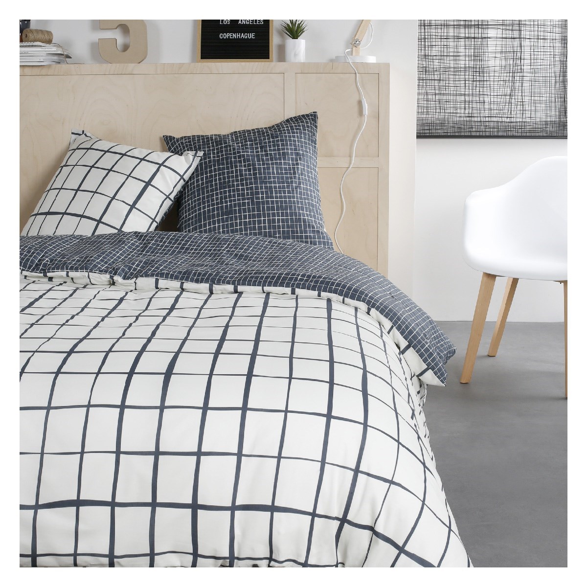 Printed cotton zippered bed set TODAY LINGE DE MAISON White