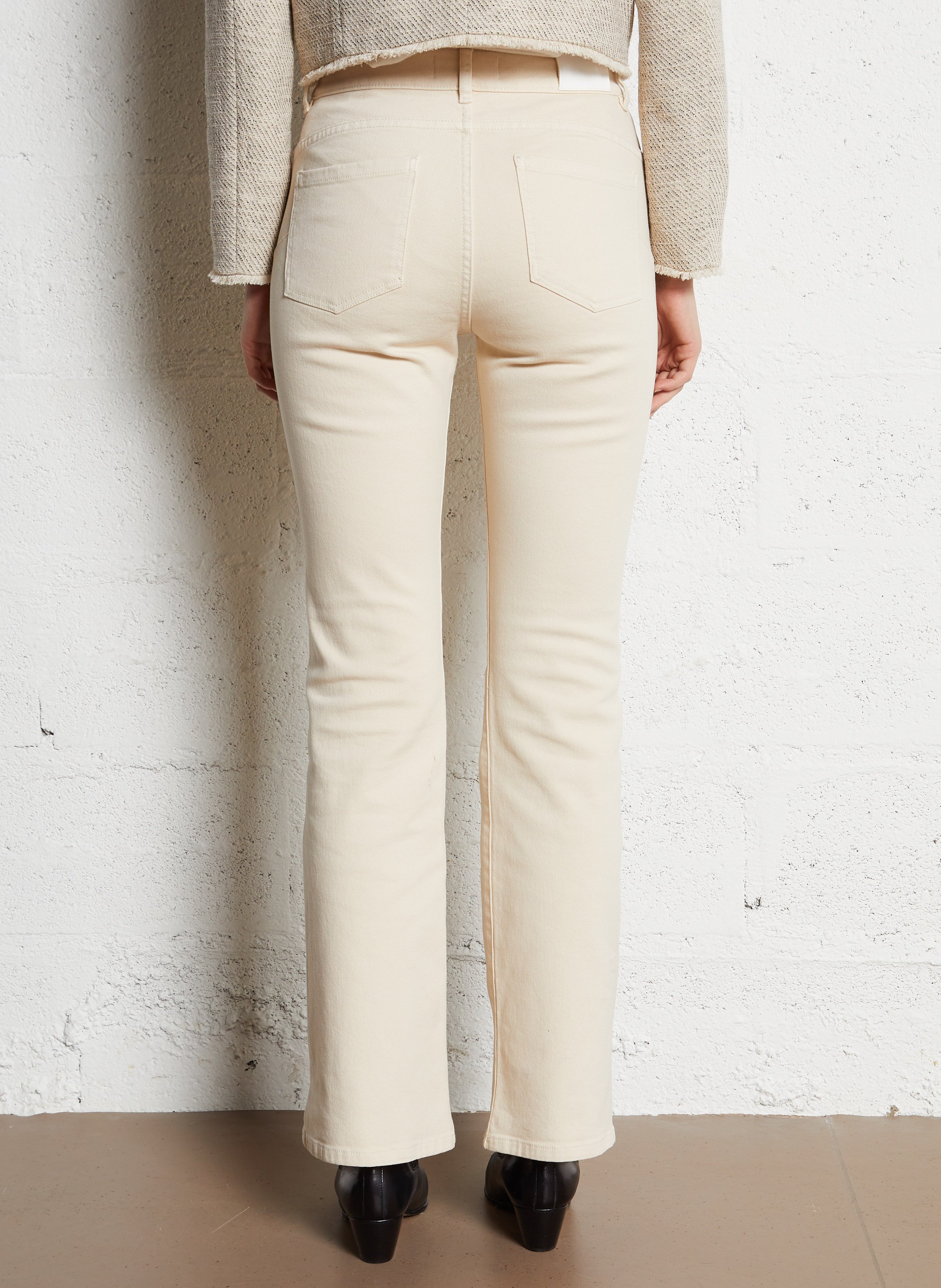 Straight leg jeans with button fly IKKS White
