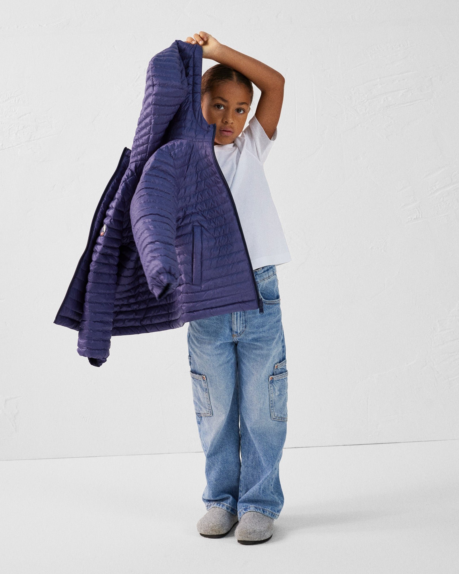 Reversible ultralight hooded kids' down jacket Kyoto 2.0 JOTT Blue