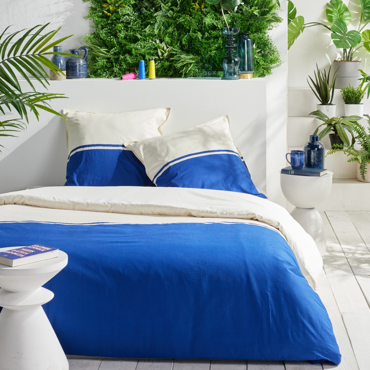 Two-tone cotton bedding TODAY LINGE DE MAISON Blue