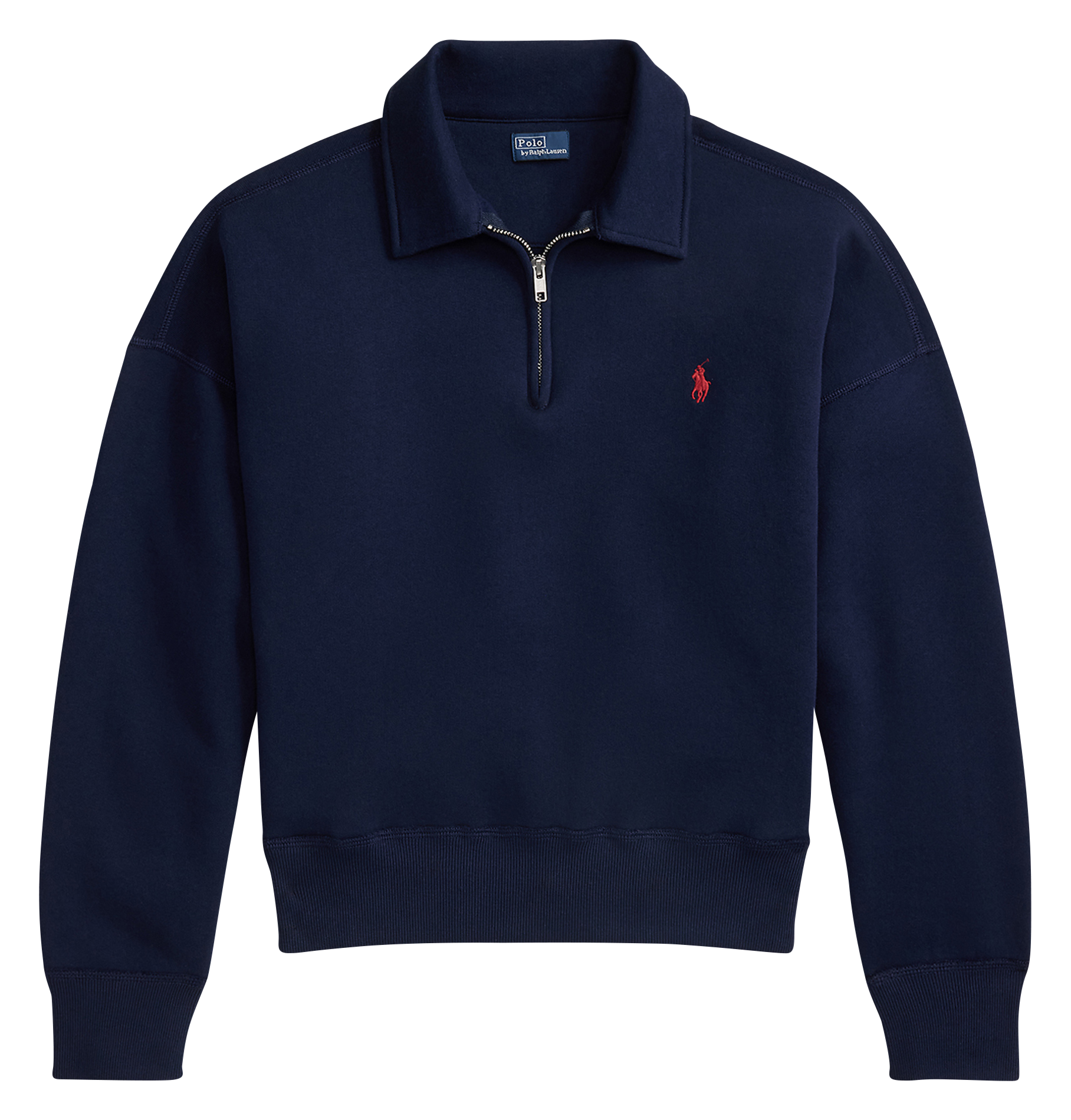 Sweat col classique en coton mélangé POLO RALPH LAUREN Bleu