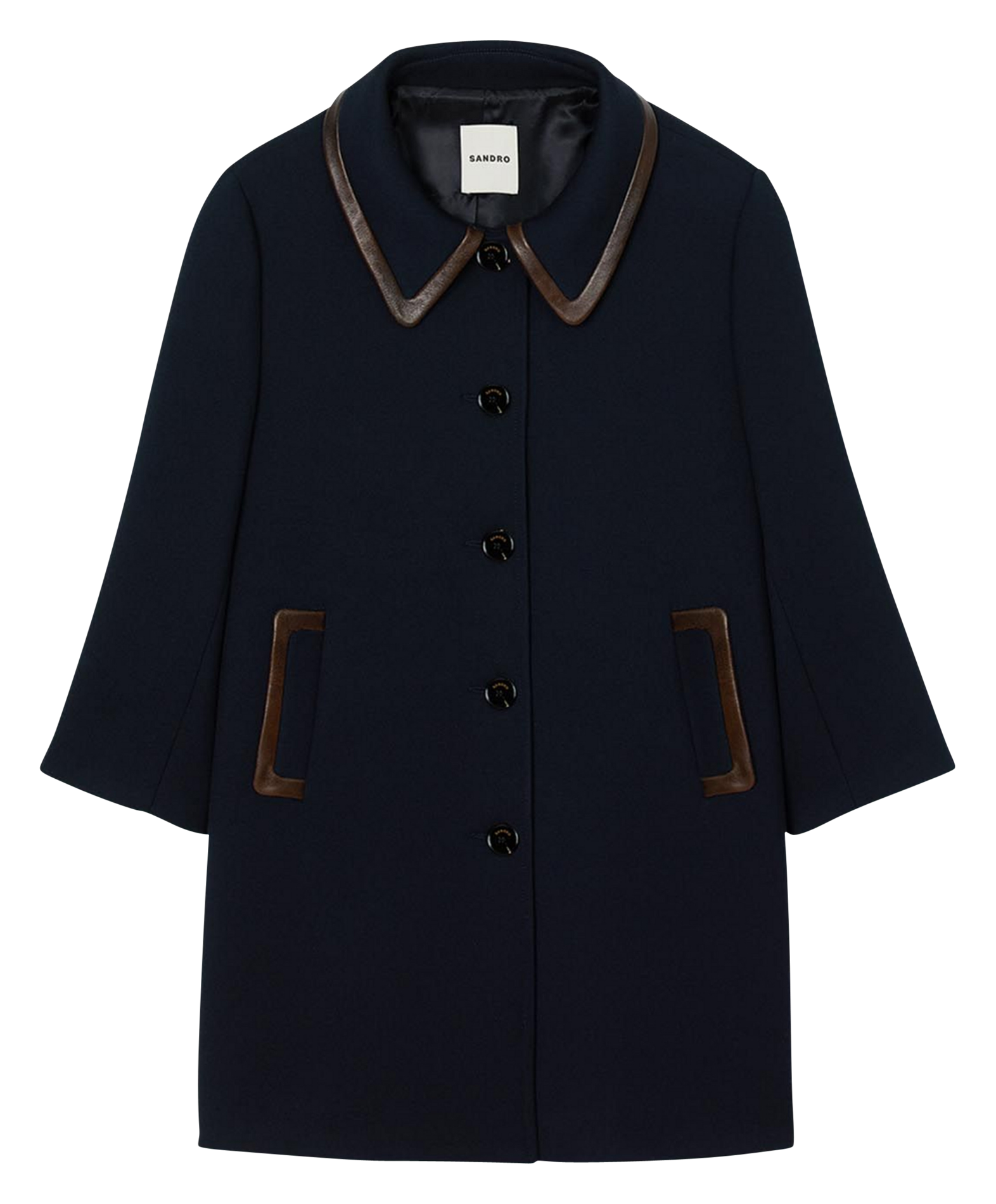 Manteau col chemise  SANDRO Bleu