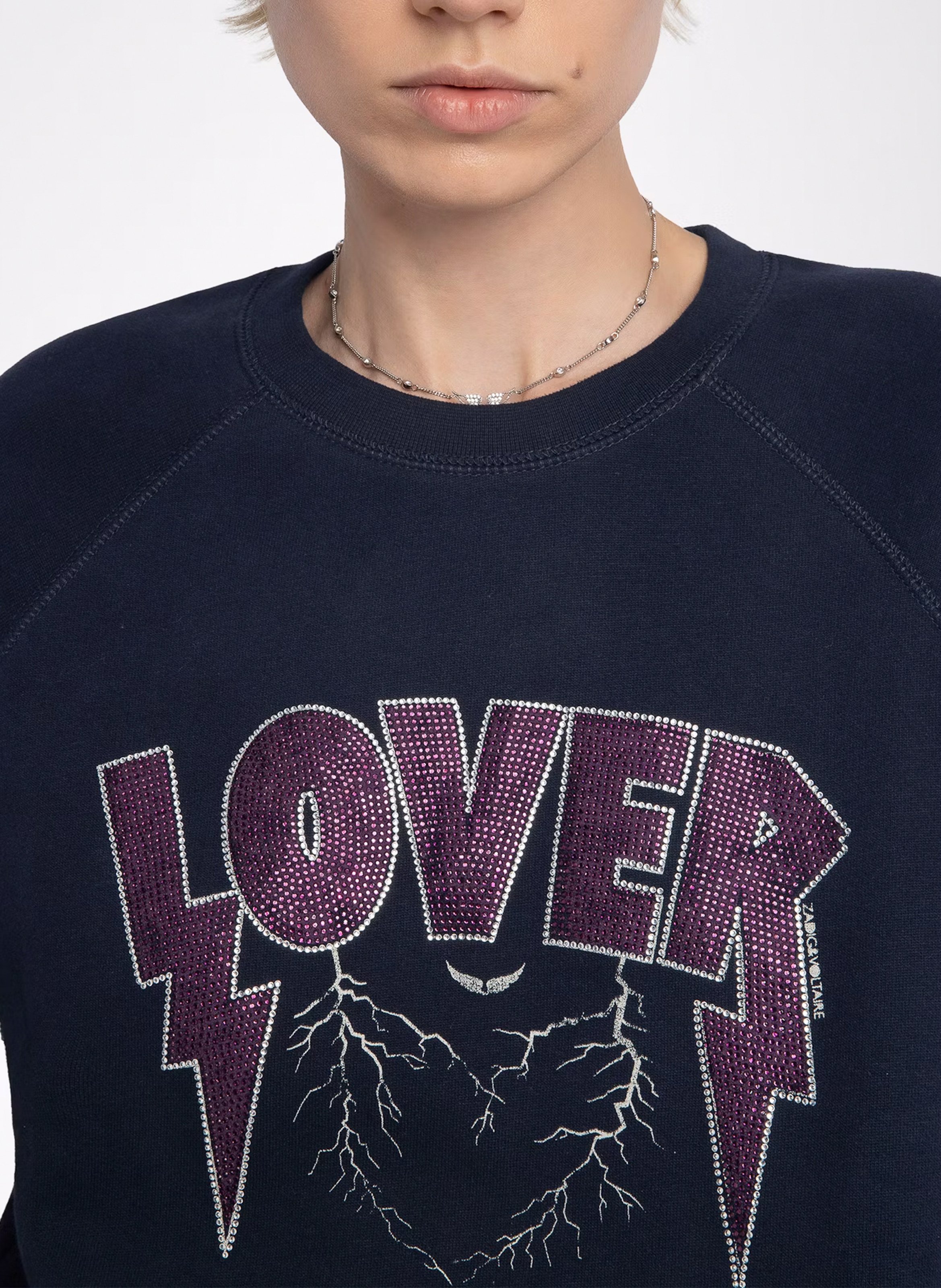 Sweat droit col rond en coton mélangé ZADIG&VOLTAIRE Bleu