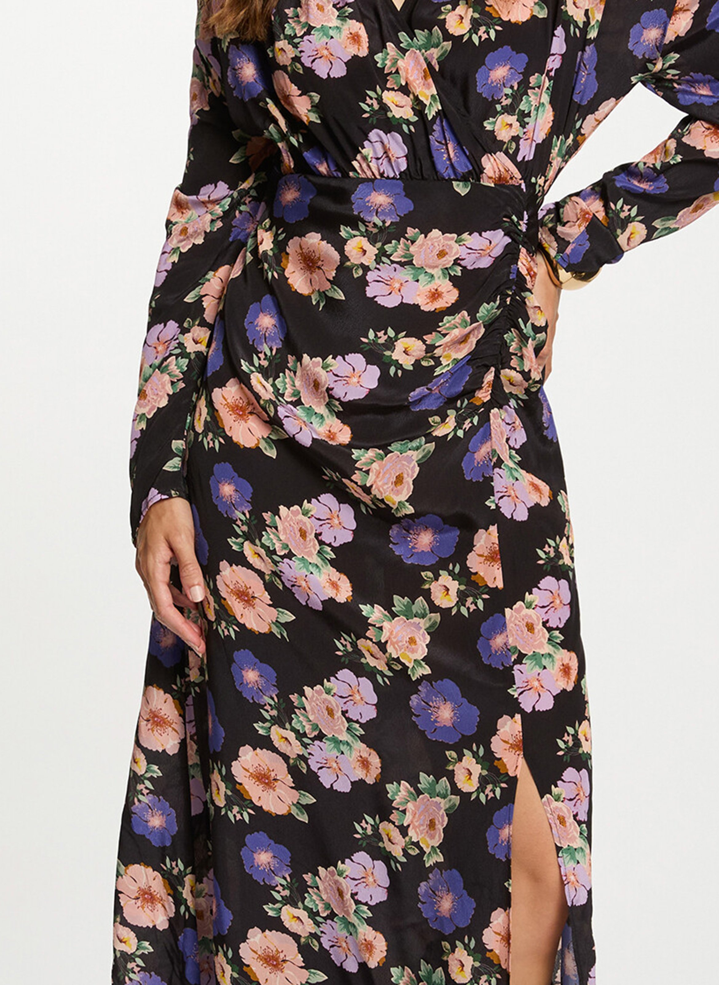 Lange jurk met V-hals en bloemenprint MORGAN Veelkleurig