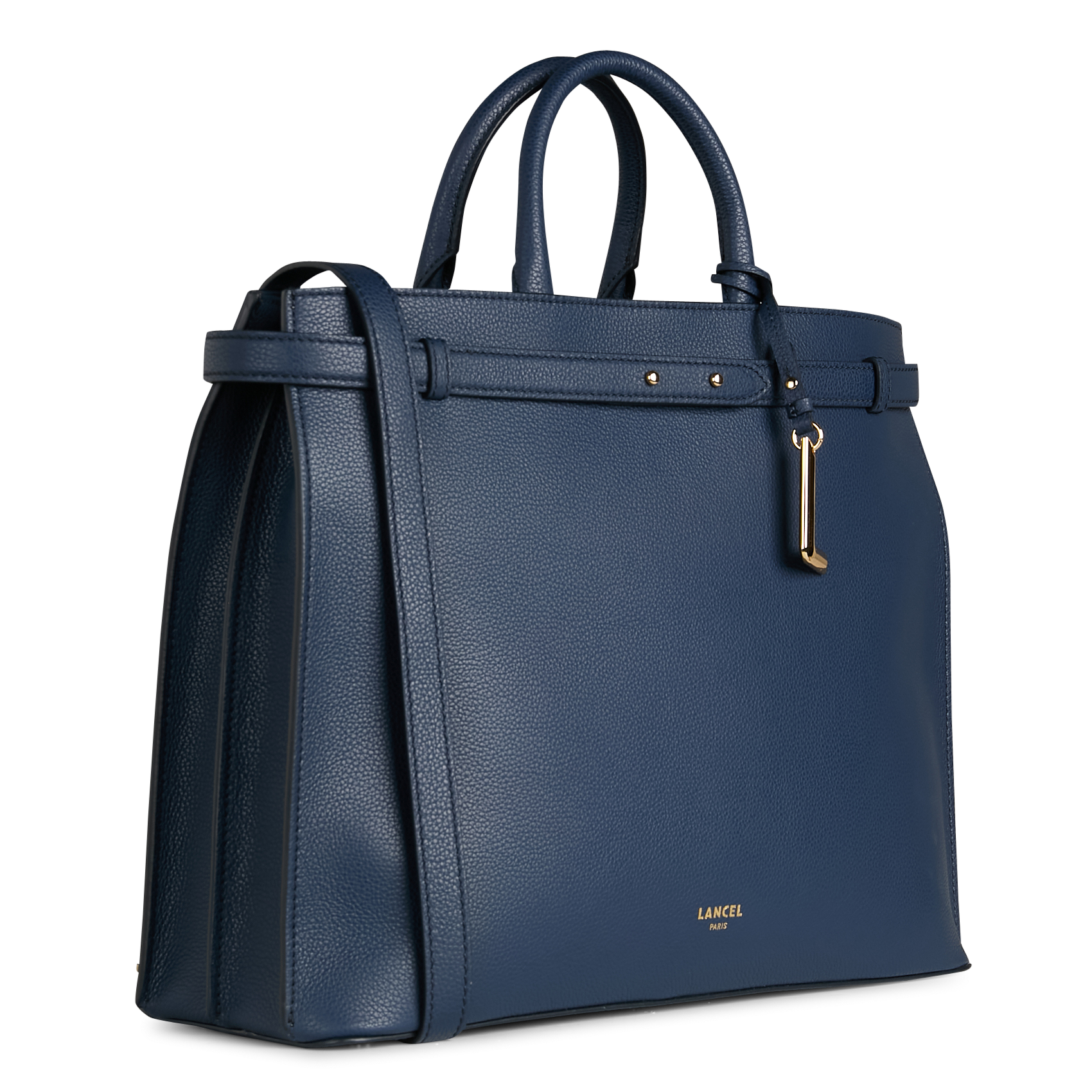 Bowlingtasche aus genarbtem Leder mit Reißverschluss LANCEL Blau