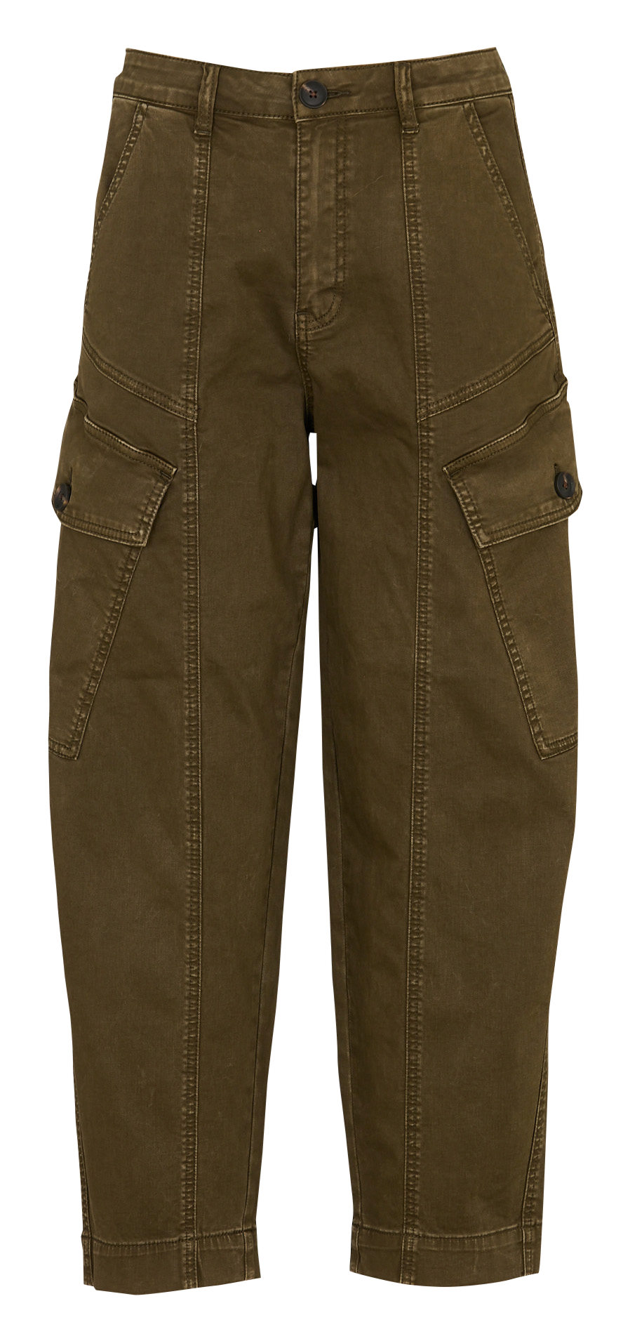 Pantalon large en coton mélangé MKT Kaki