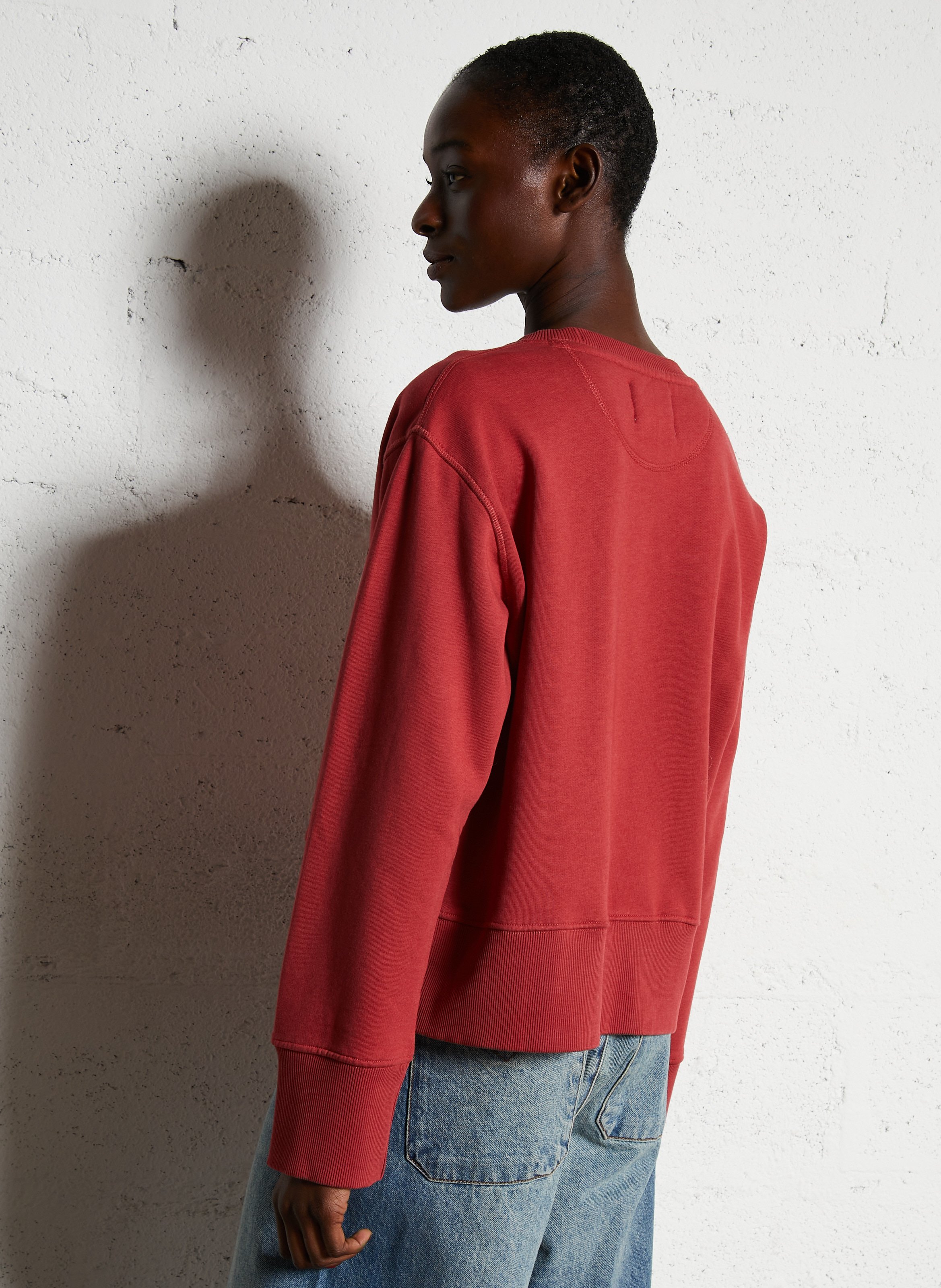 Rechte sweater met ronde hals en zeefdruk LEON & HARPER Rood