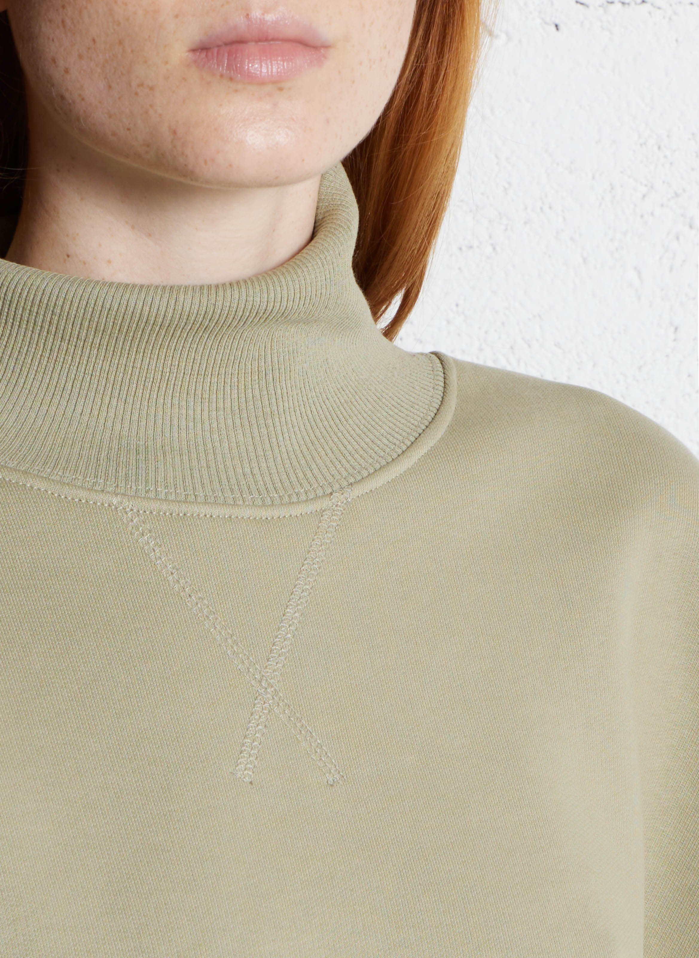 Straight organic cotton high neck sweatshirt SOEUR Grey