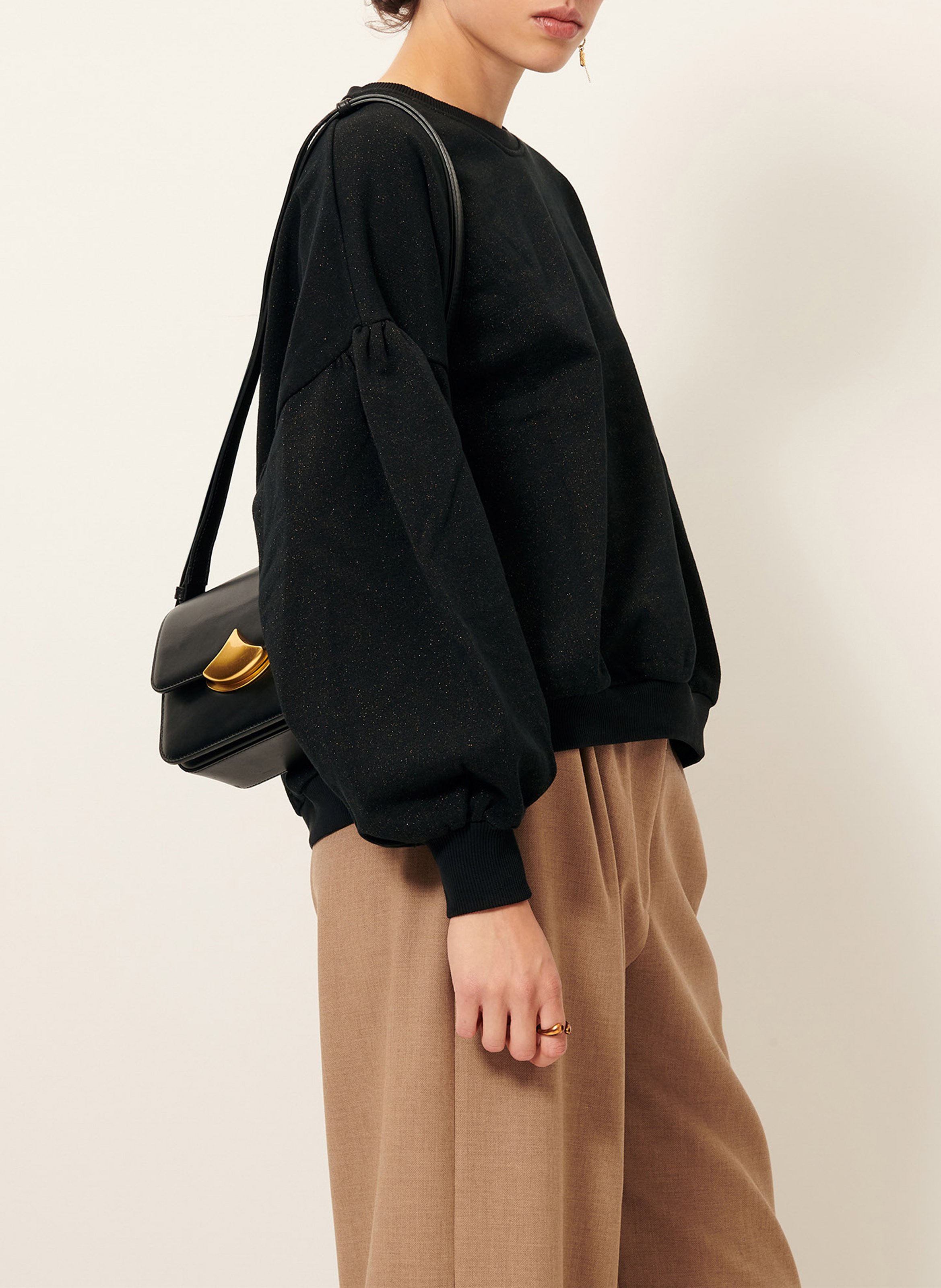 Sweat ample en coton mélangé SESSUN Noir