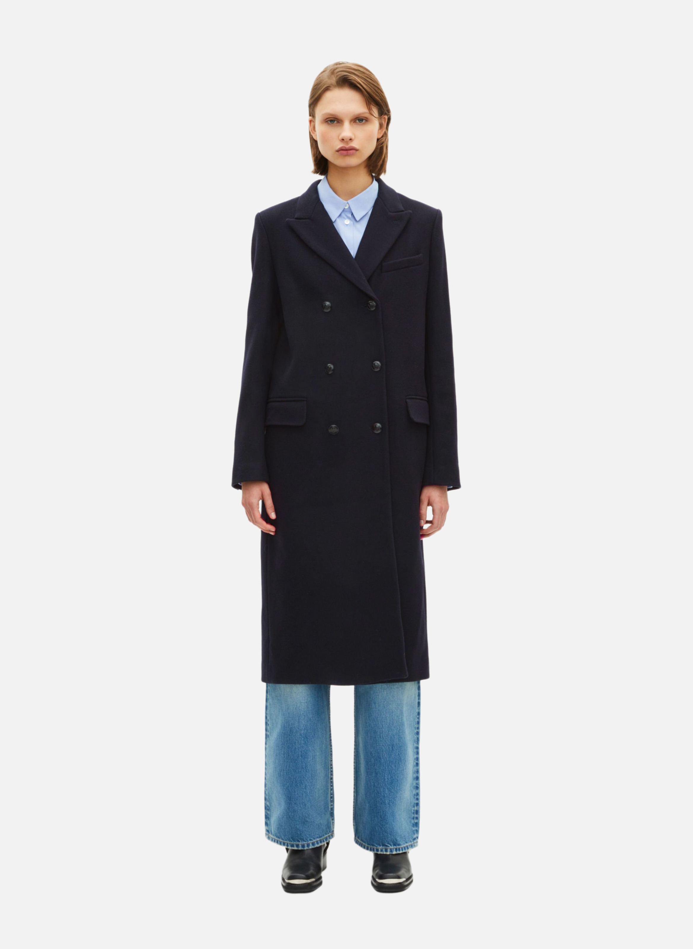Manteau long croisé THE KOOPLES Bleu