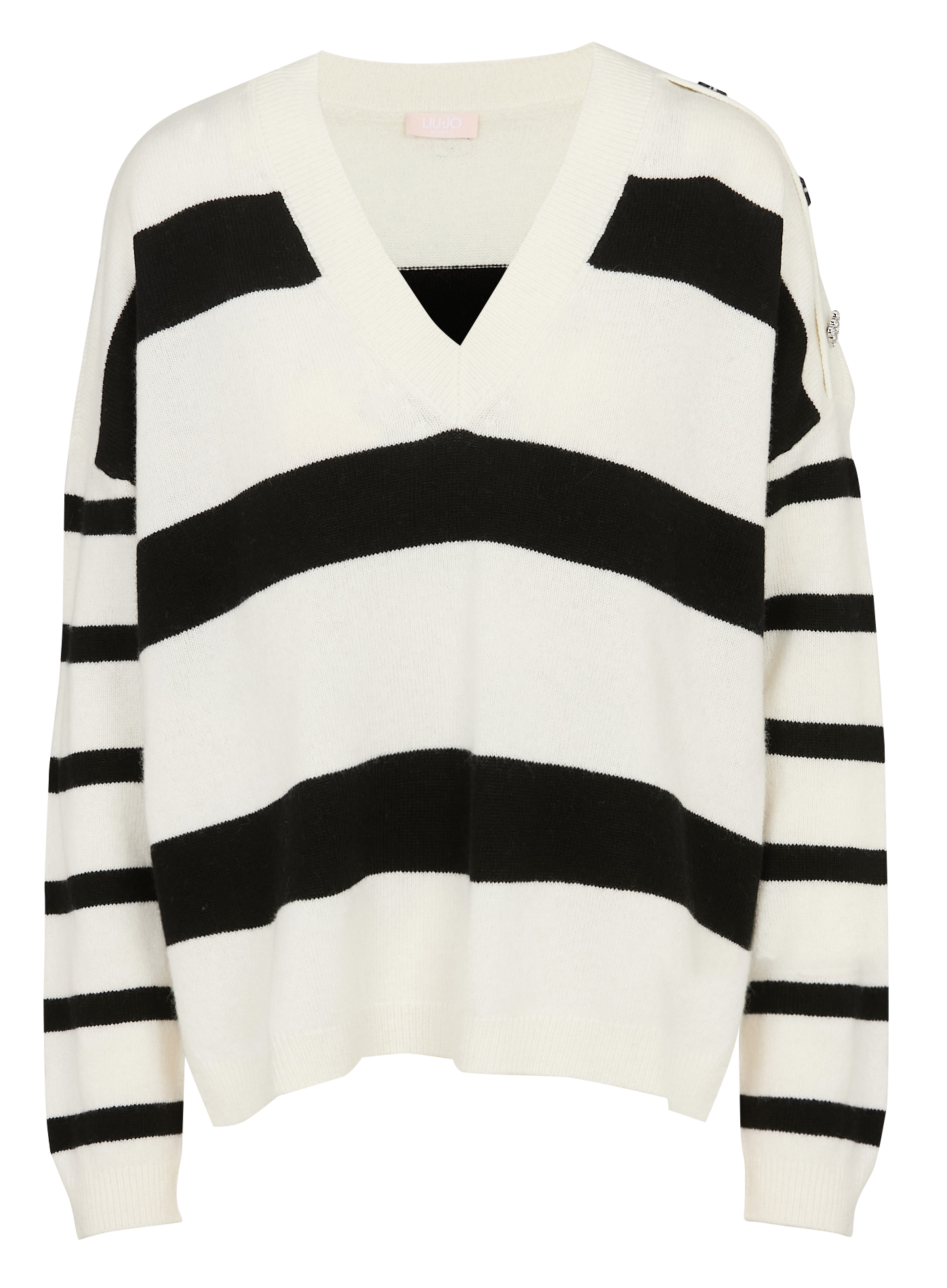 Pull oversize col v en laine LIU JO Multicolore