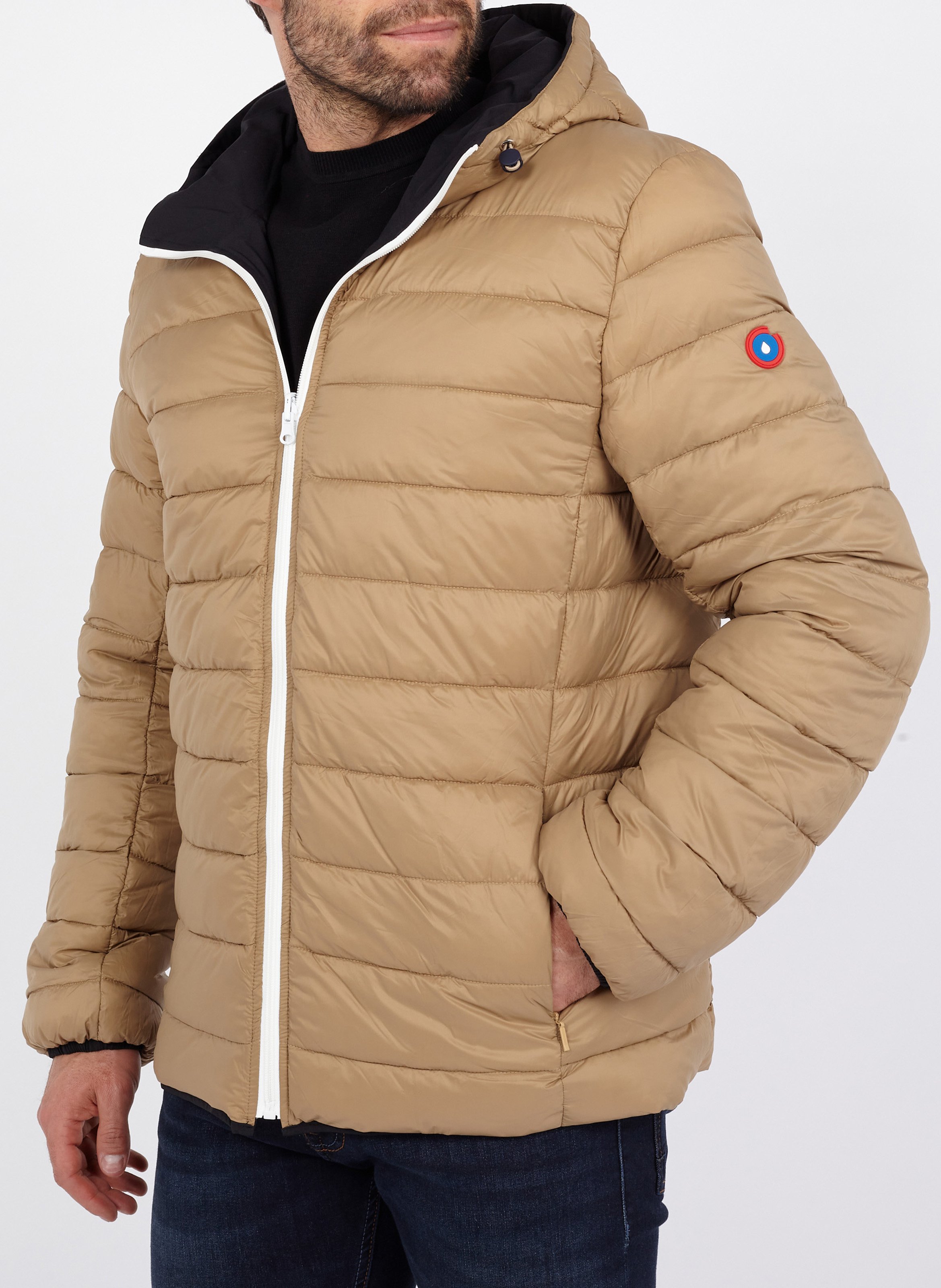 Aan twee zijden draagbaar donsjack met opstaande kraag FLOTTE