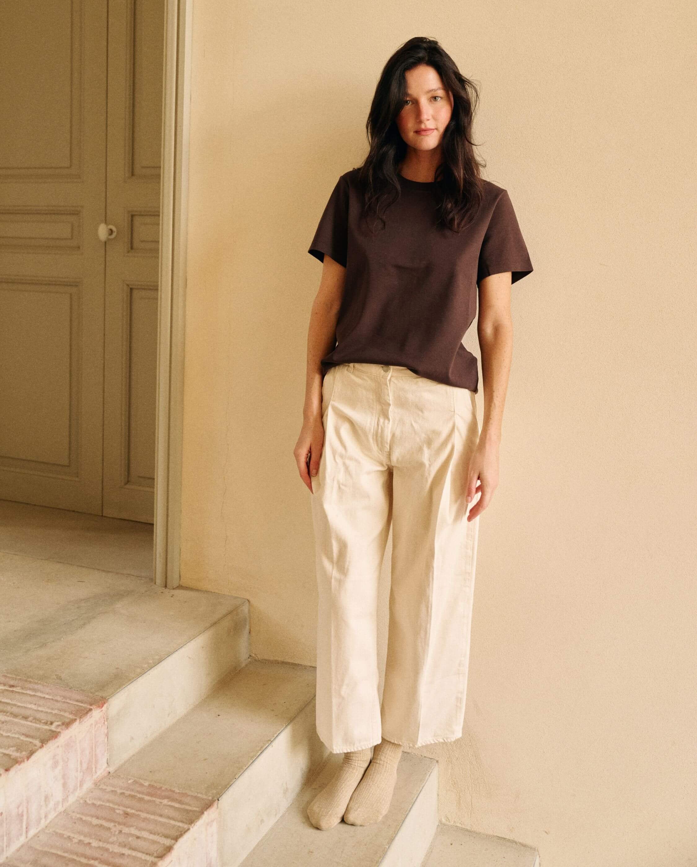 Women's organic cotton t-shirt, chocolate ANGARDE Brown