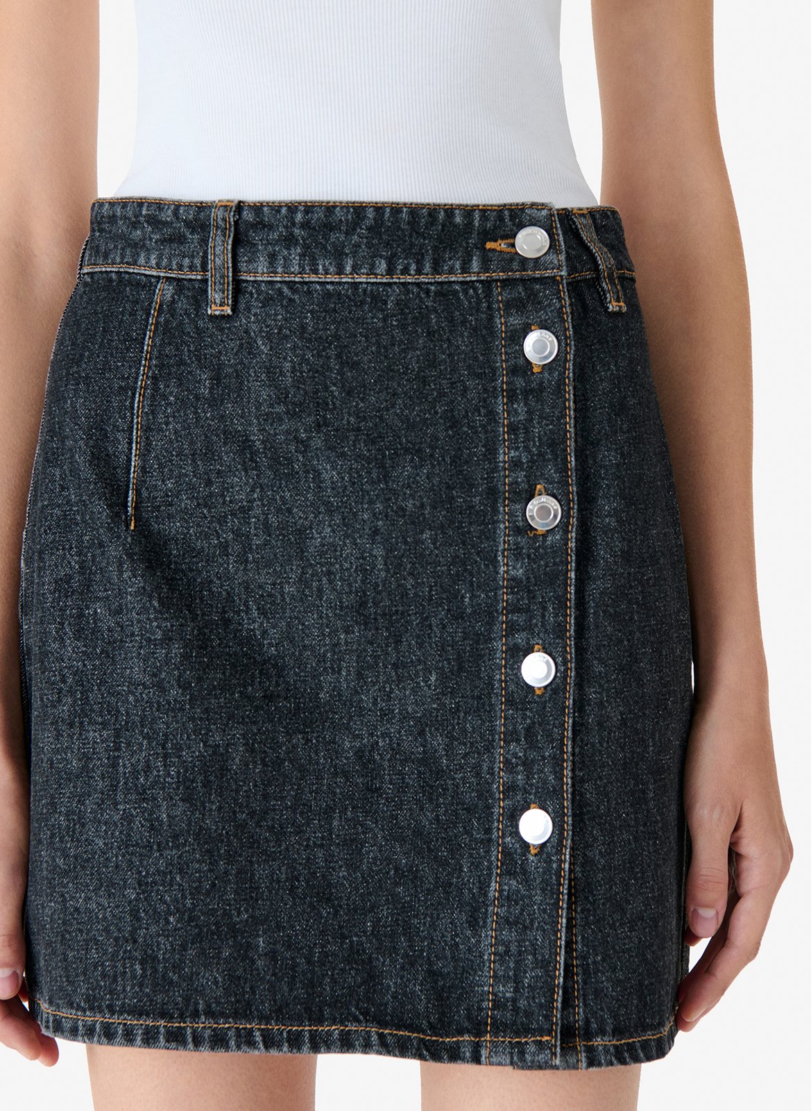 Jupe courte boutonnée en jean IRO Jean brut