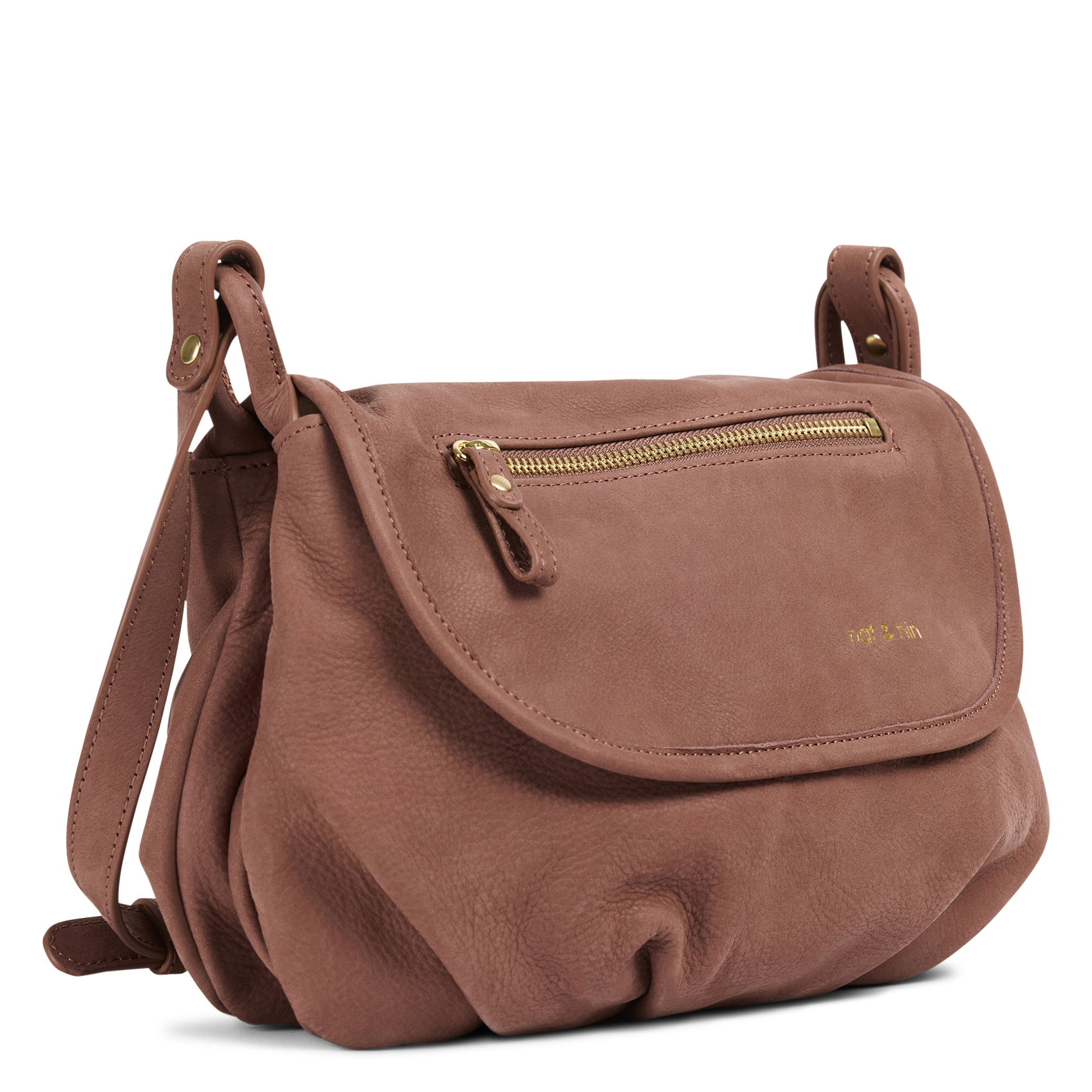 Kleine, leren schoudertas NAT & NIN Roze