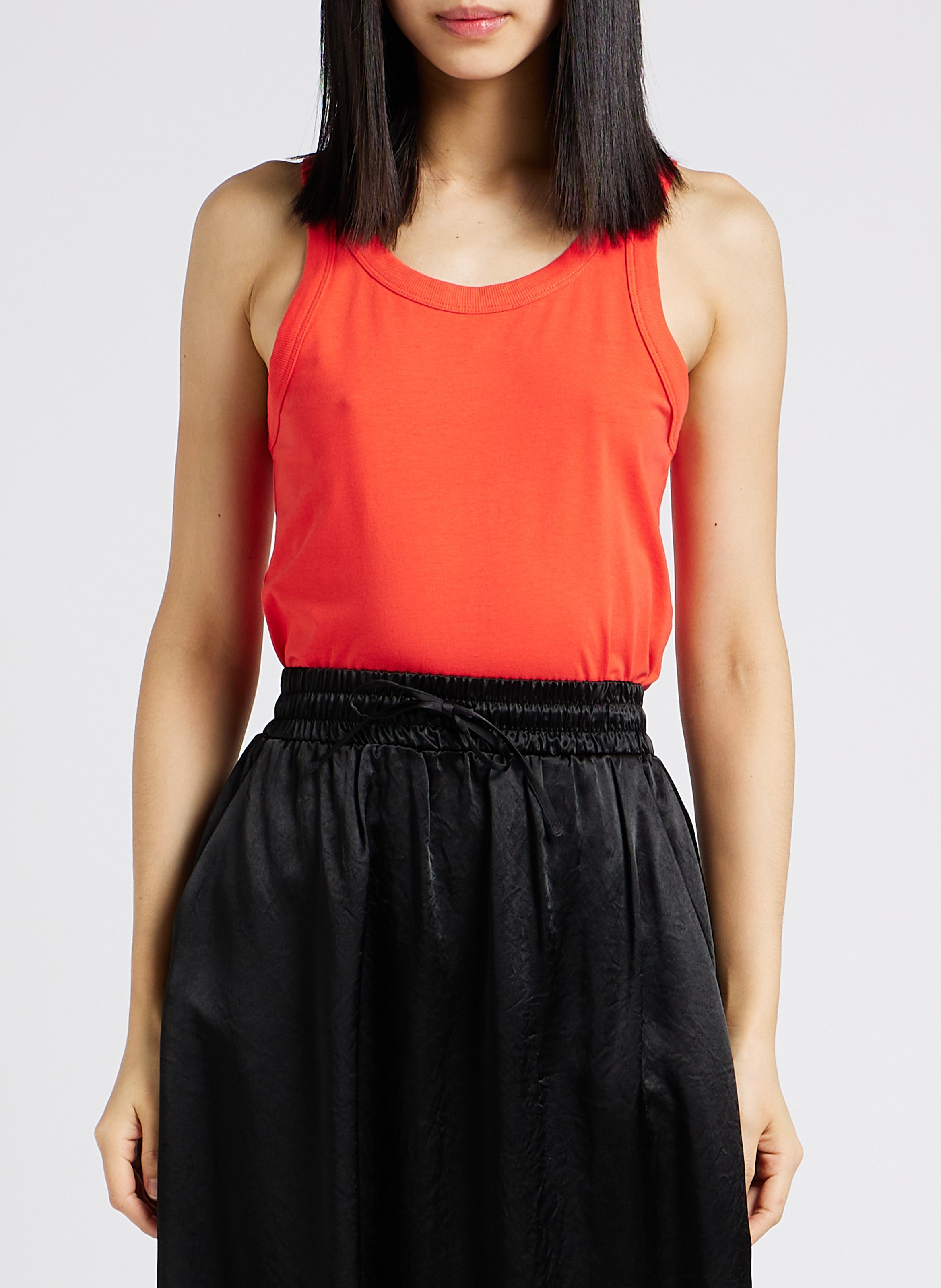 Round-neck cotton-blend tank top MAX MARA LEISURE Orange