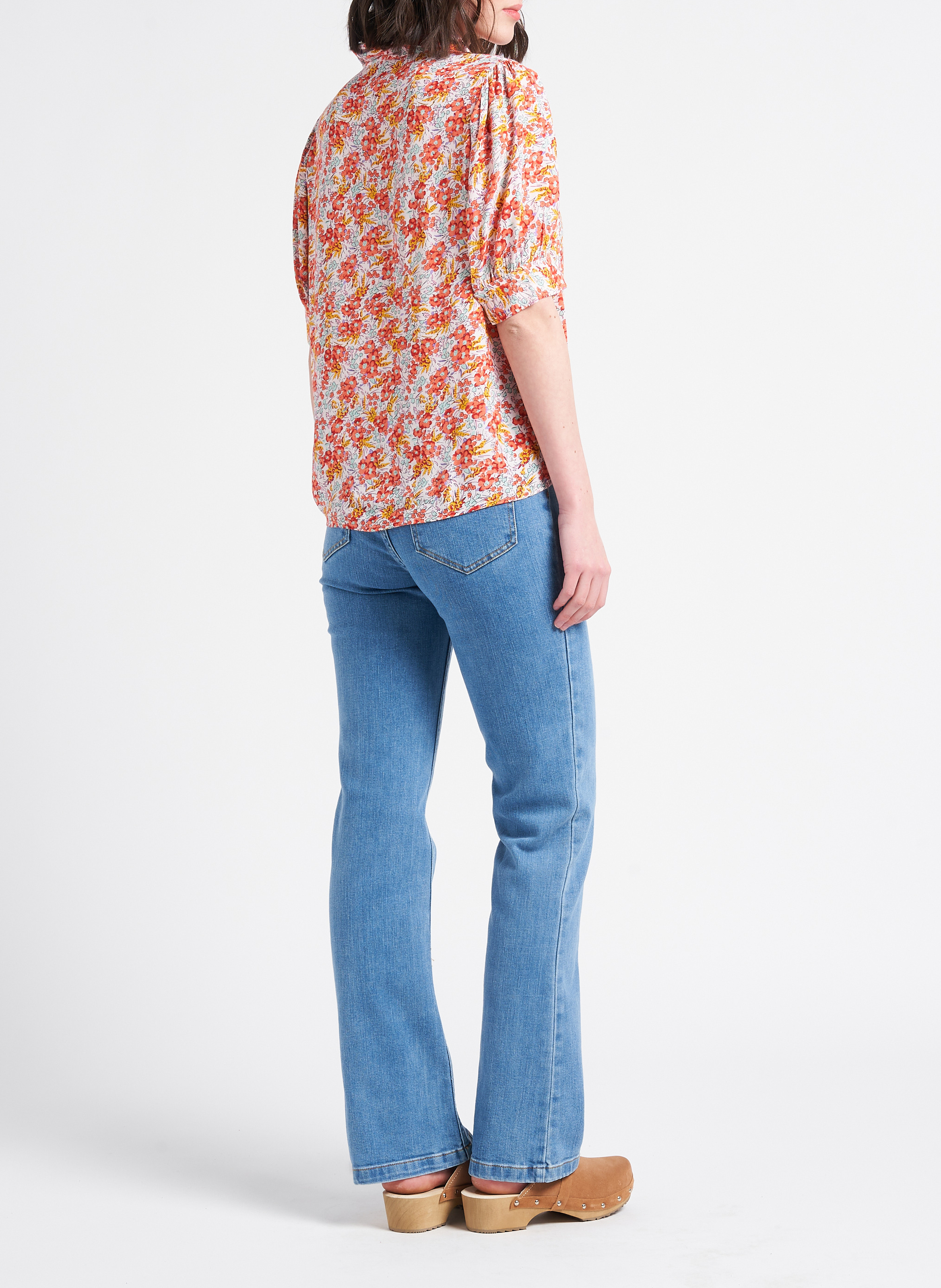 Blouse met klassieke kraag en bloemenprint PIECES Veelkleurig