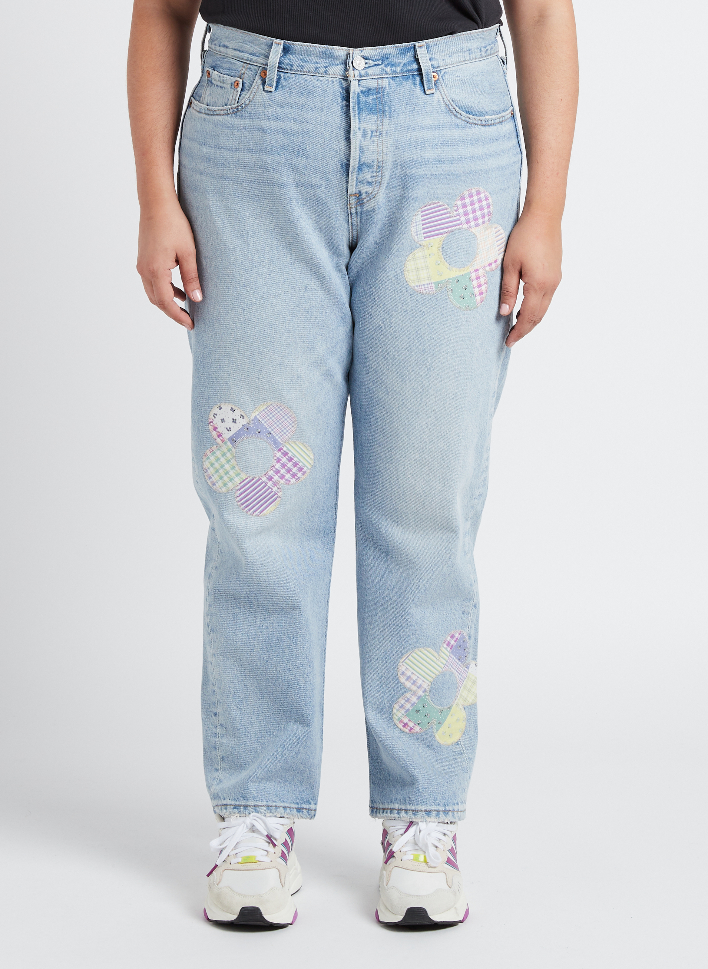 Jean droit délavé en coton mélangé LEVI'S