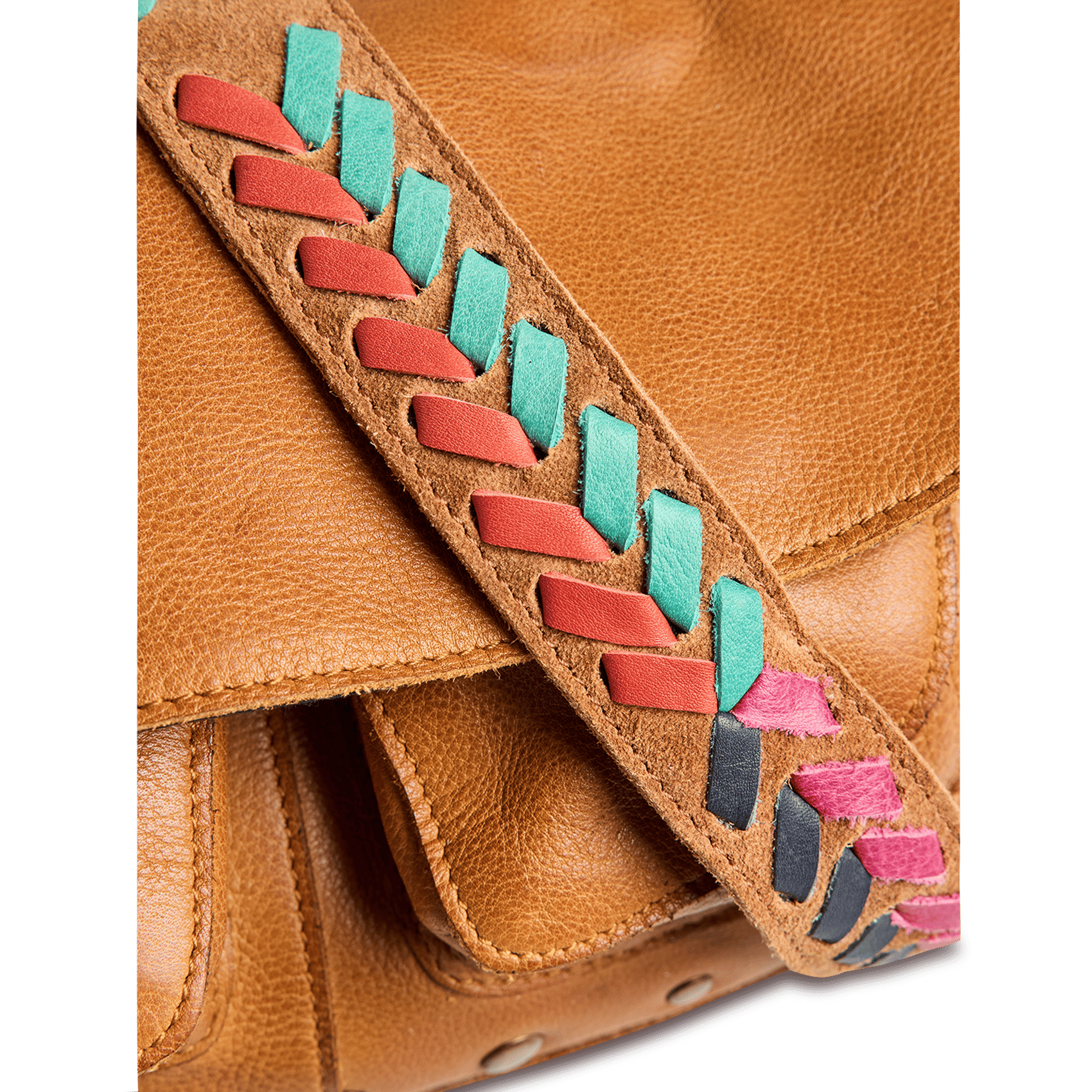 Sac bandoulière en cuir PIECES Marron