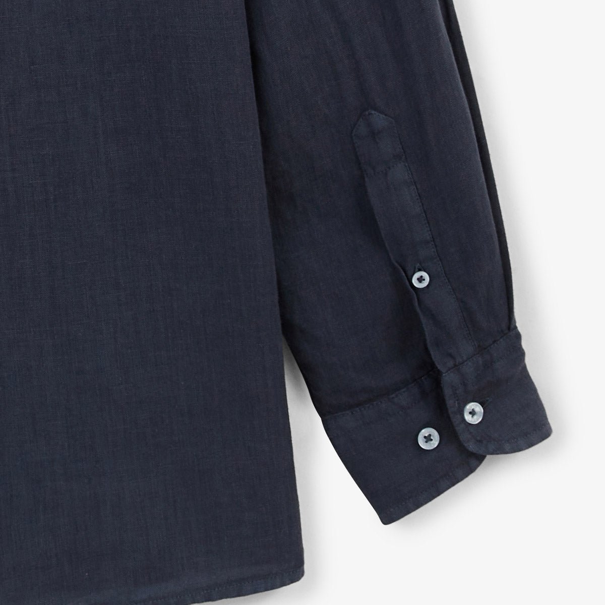 Solid long-sleeve linen shirt SERGE BLANCO Grey