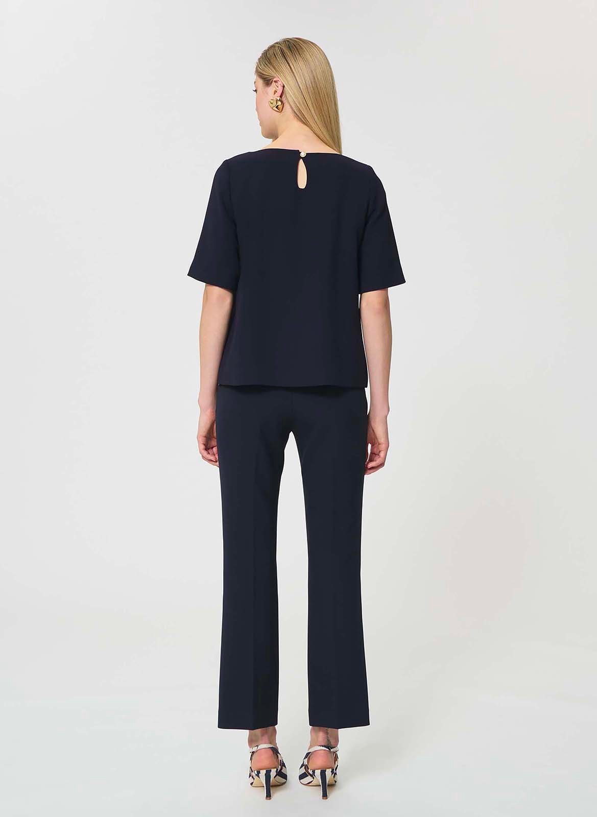 Top droit col bateau TARA JARMON Bleu