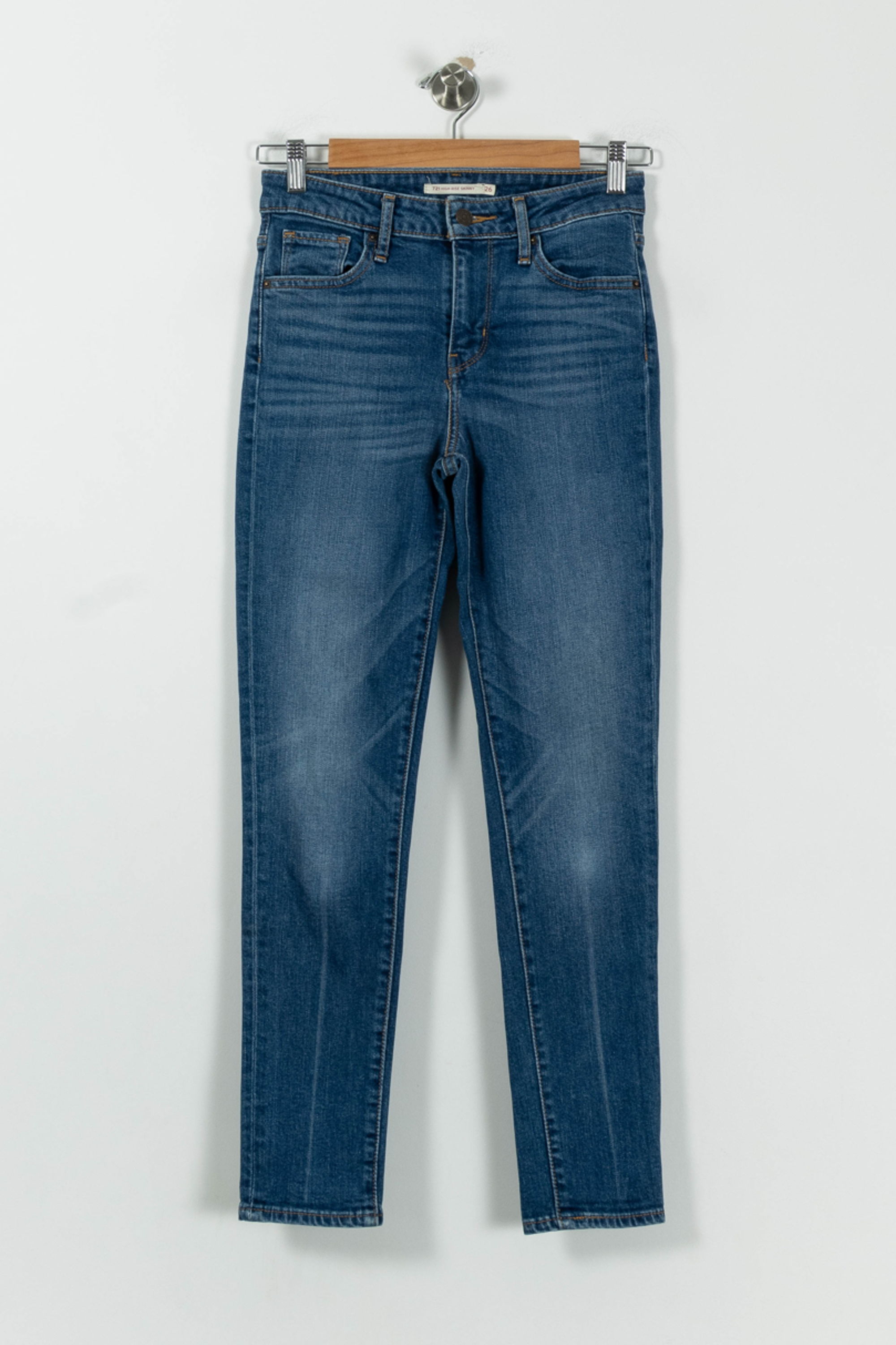 Cropped slim jeans with studs LEVI'S - Seconde main Blue