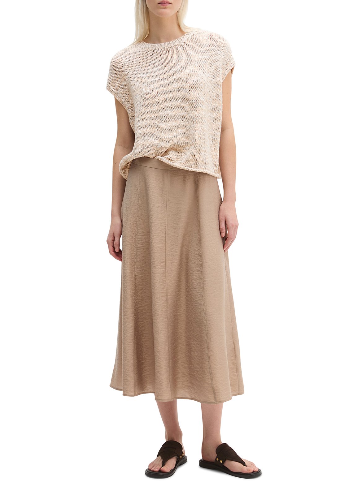 Halflange, gerende rok MARC O'POLO Bruin