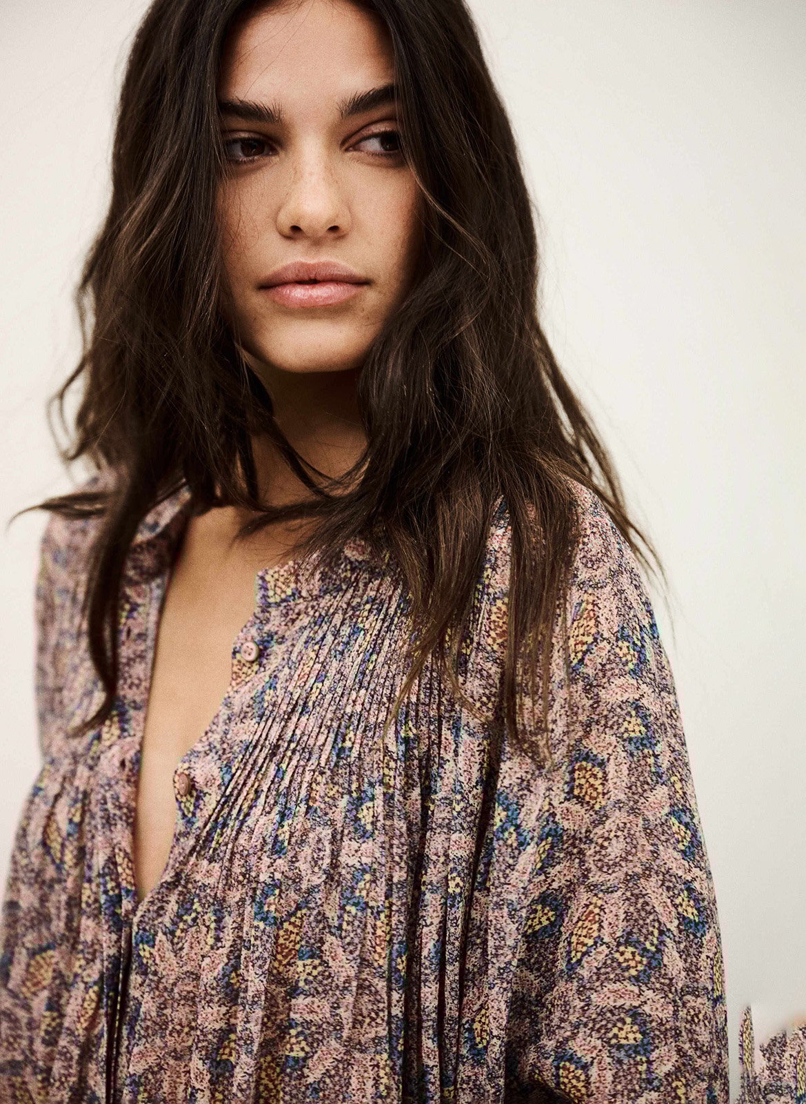 Blouse met tuniekhals en print BA&SH Blauw