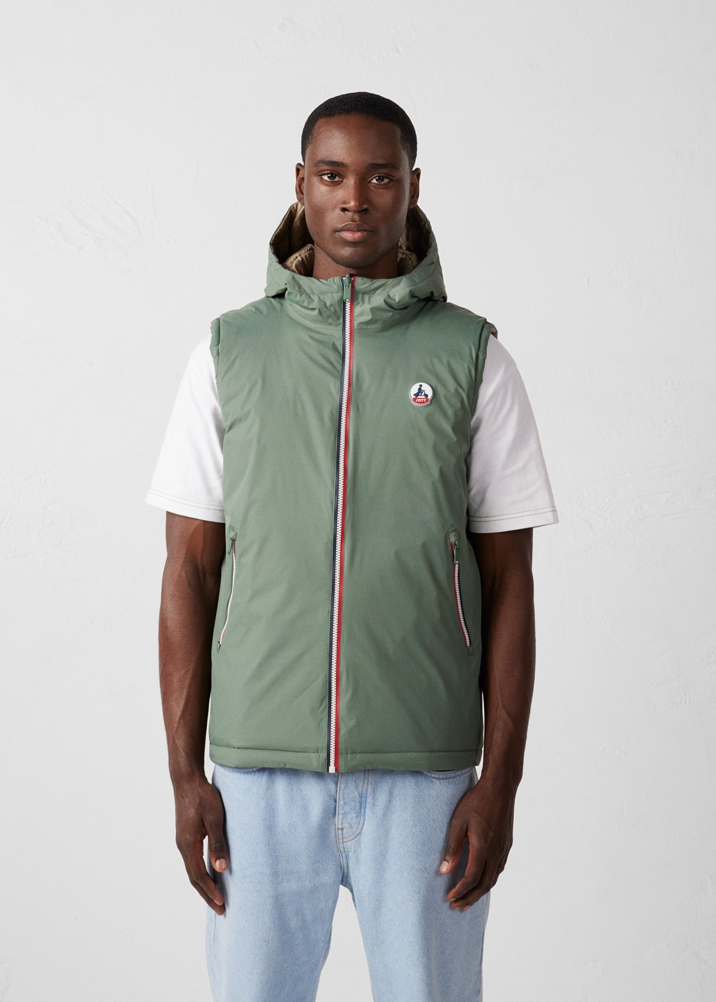 Reversible sleeveless padded jacket 'leudal' JOTT Green