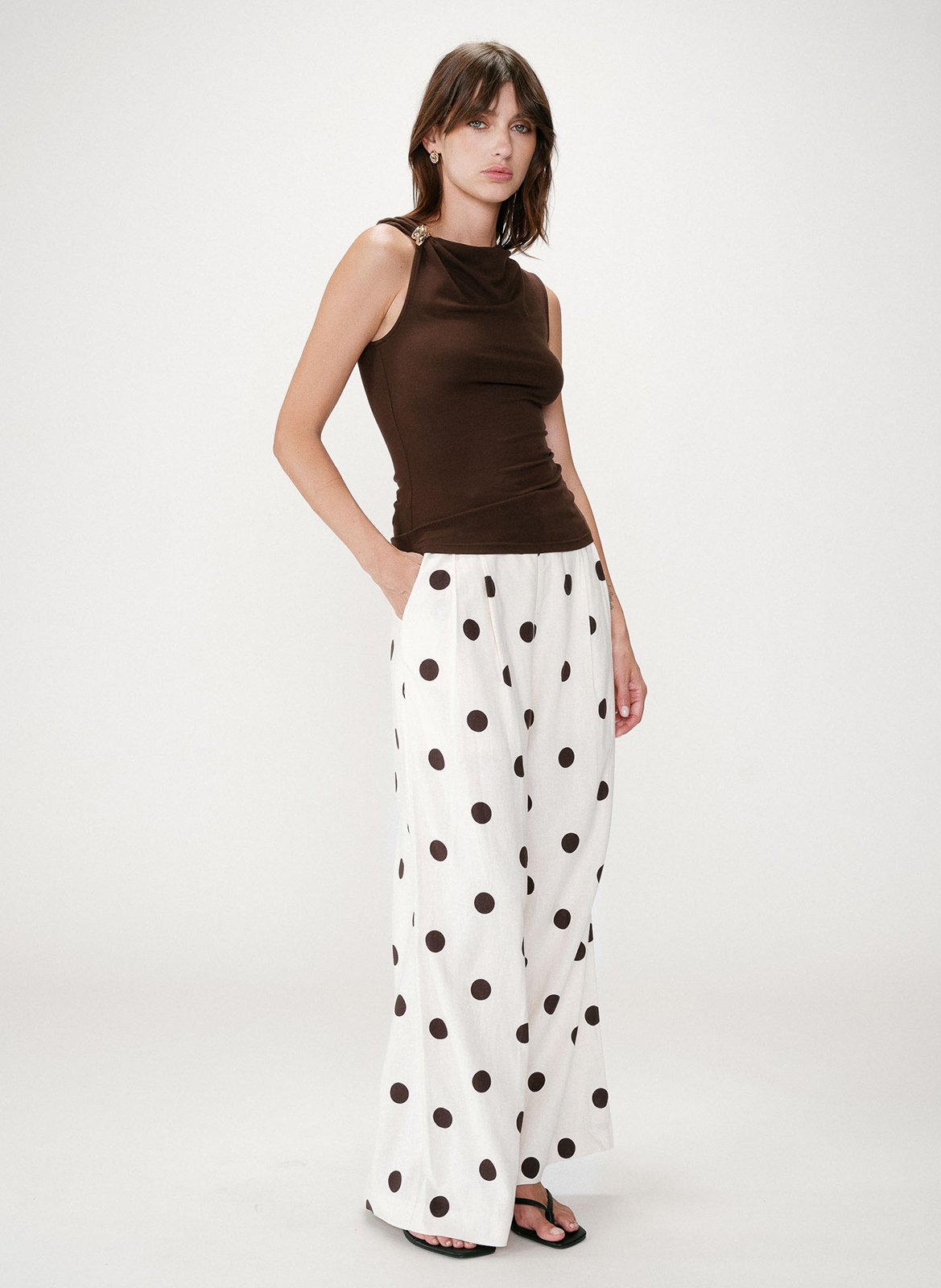 Round-neck top GRACE ET MILA Brown