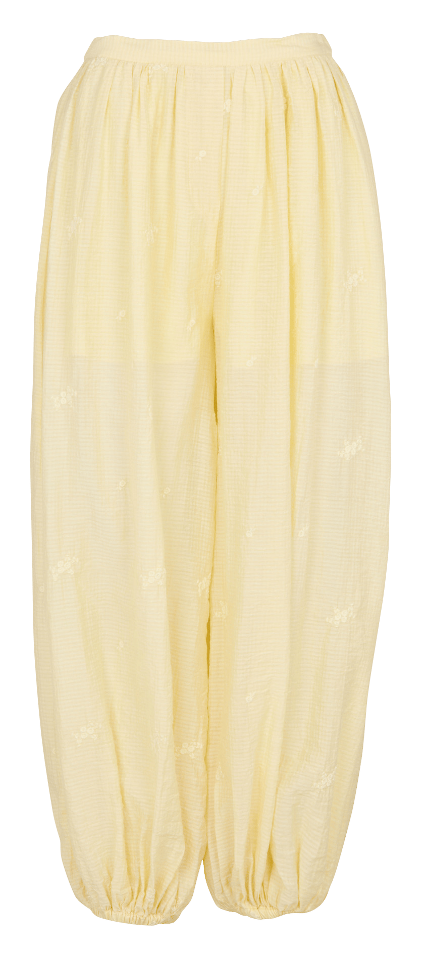 Pantalon large brodé BERENICE Jaune