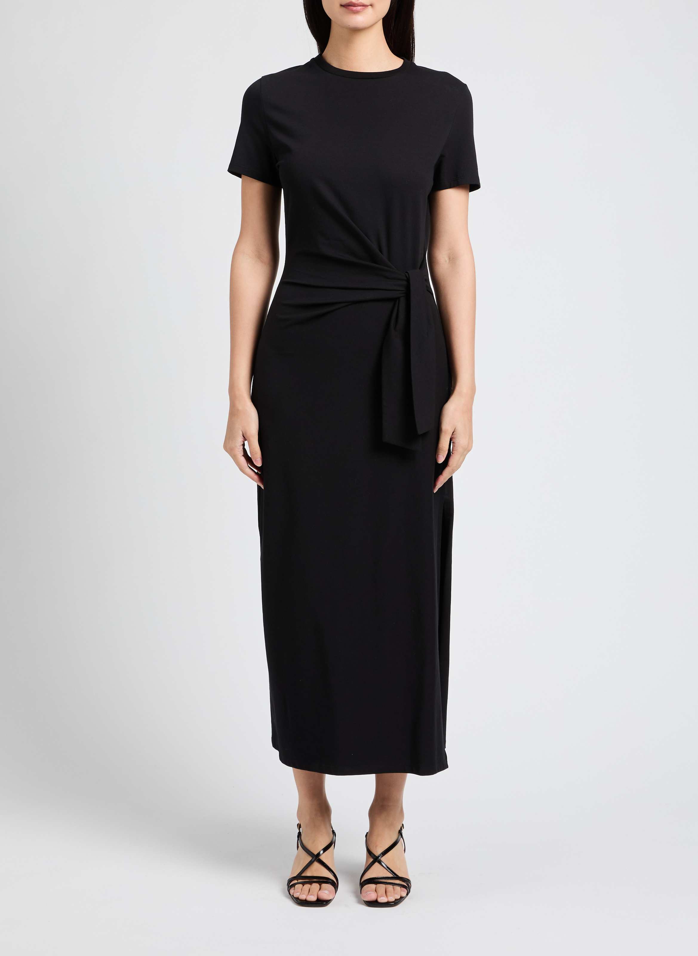 Long round-neck dress SAISON 1865 Black