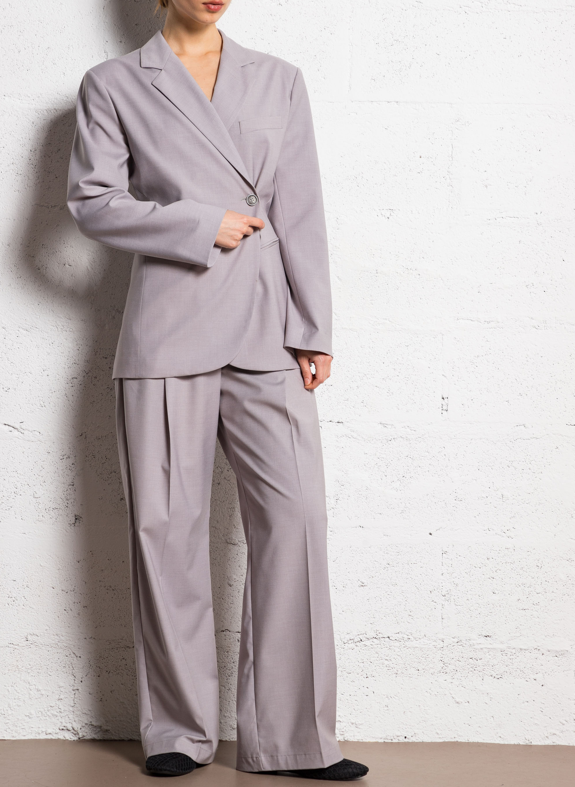 Pantalon large à plis ATTIC AND BARN Gris