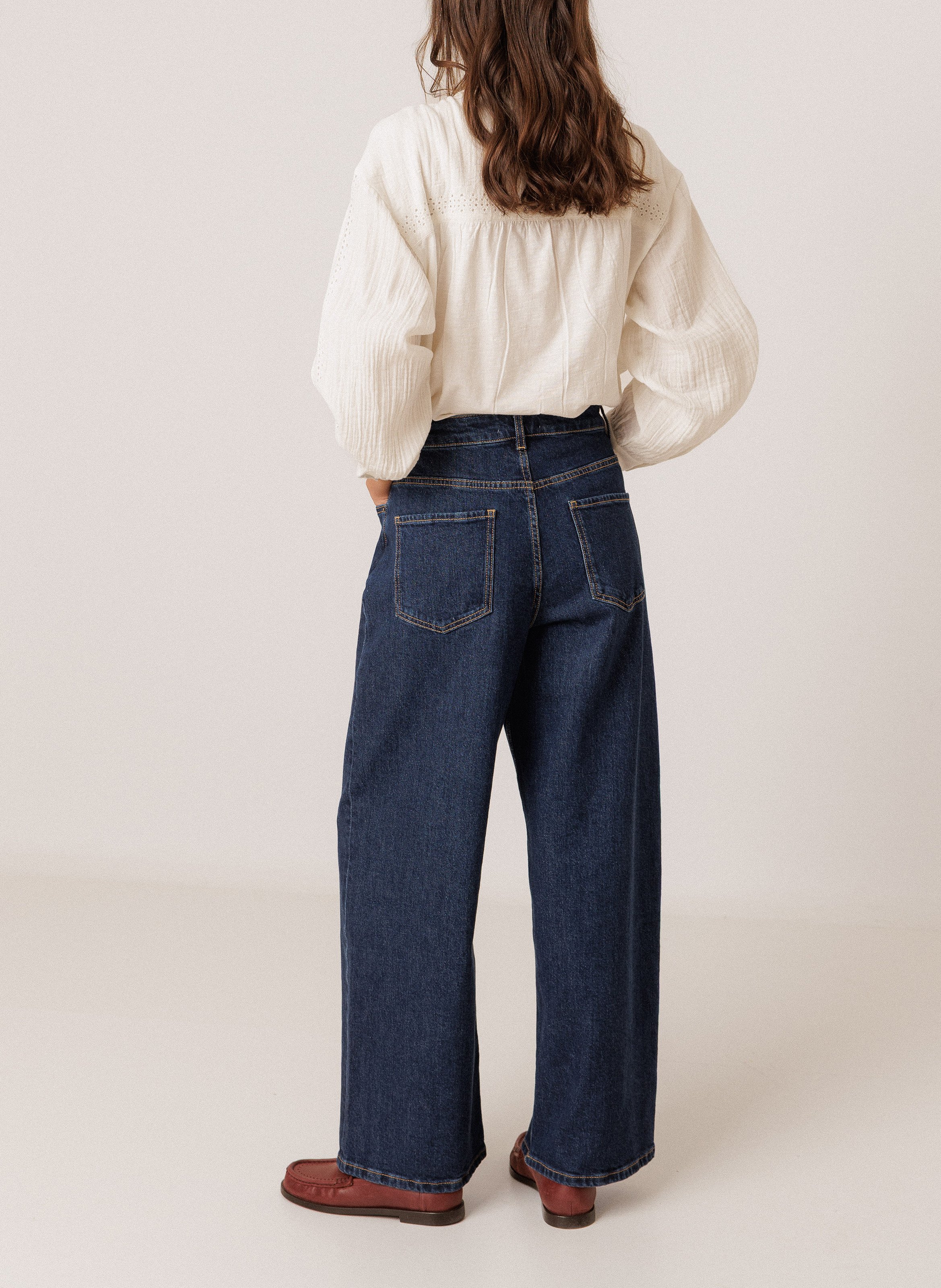 Straight cotton shirt INDI & COLD White