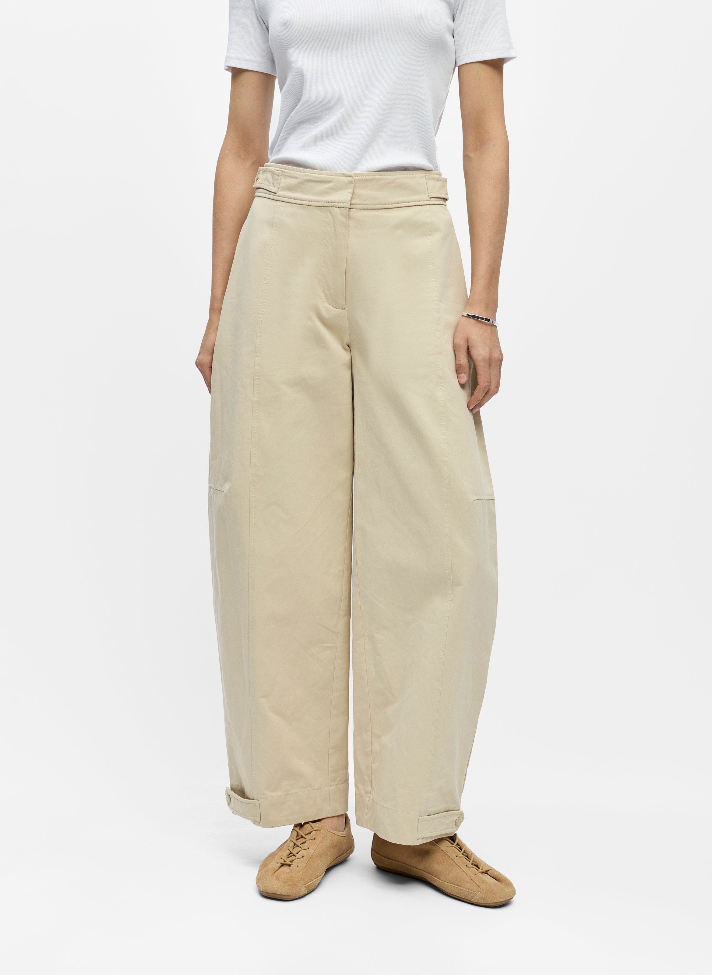Pantalon barrel en coton OBJECT Marron