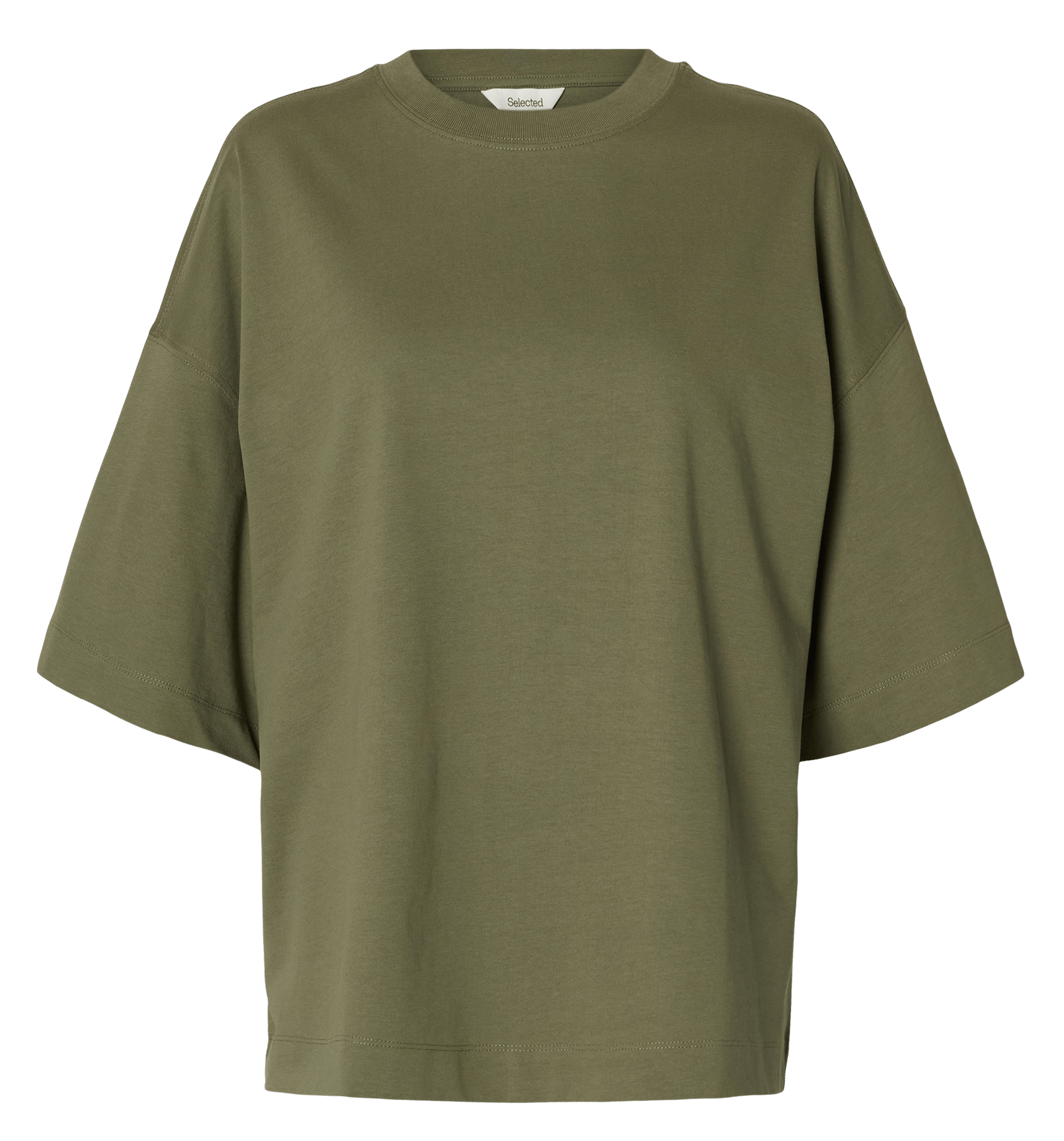 Oversized round neck organic cotton t-shirt SELECTED
