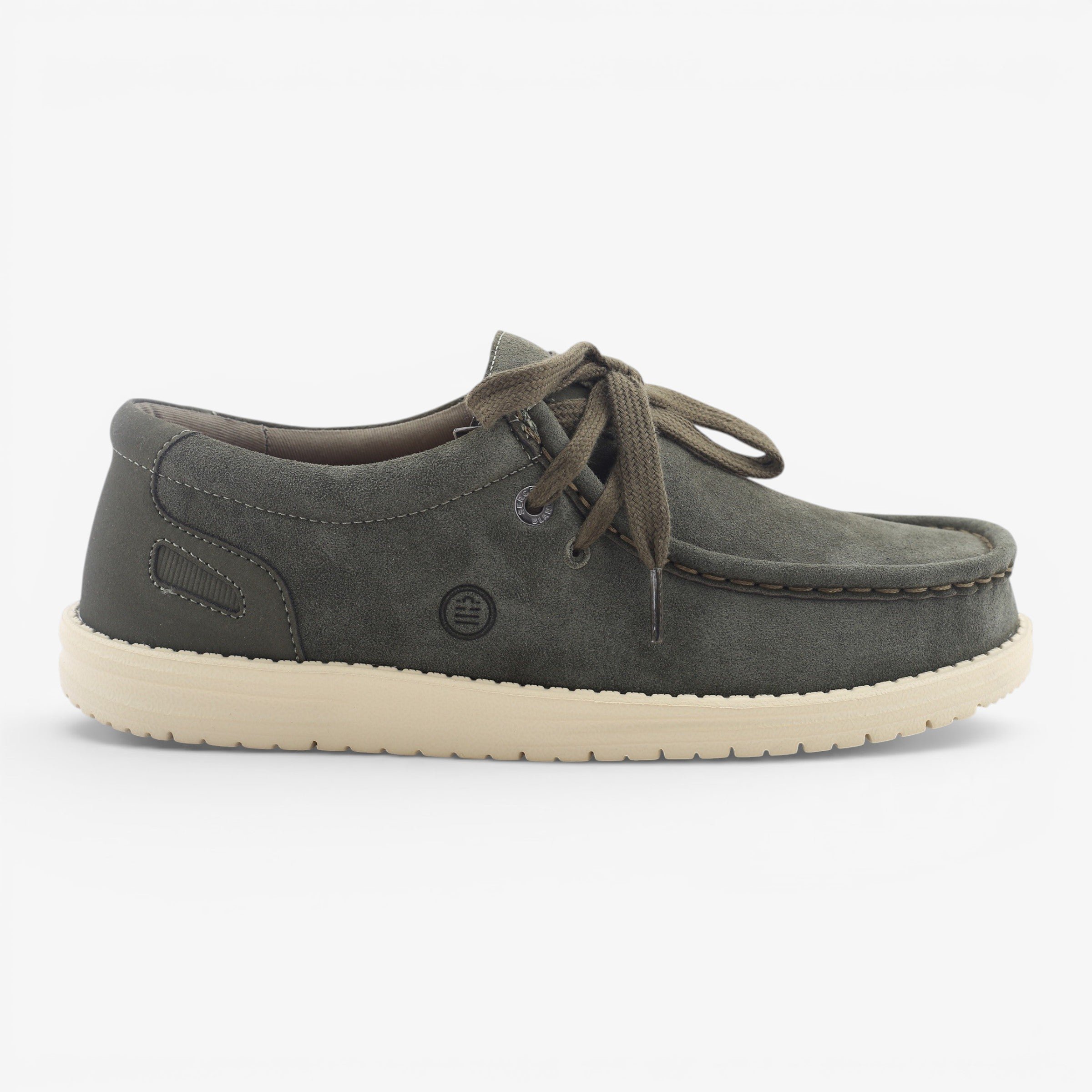 Green khaki suede Saint Jean boat shoes sbplay SERGE BLANCO Khaki