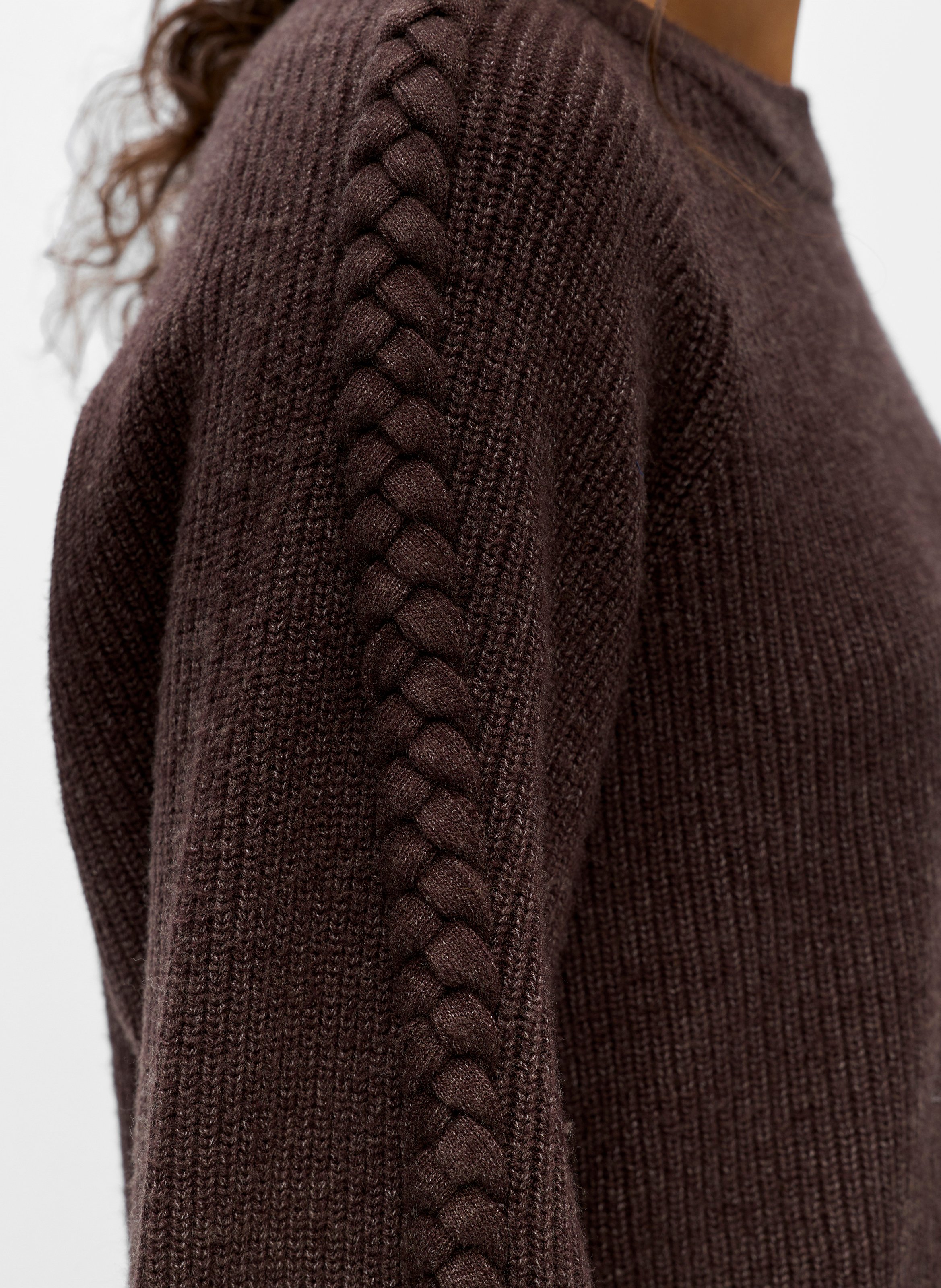 Oversize gerippter Pullover OBJECT Braun